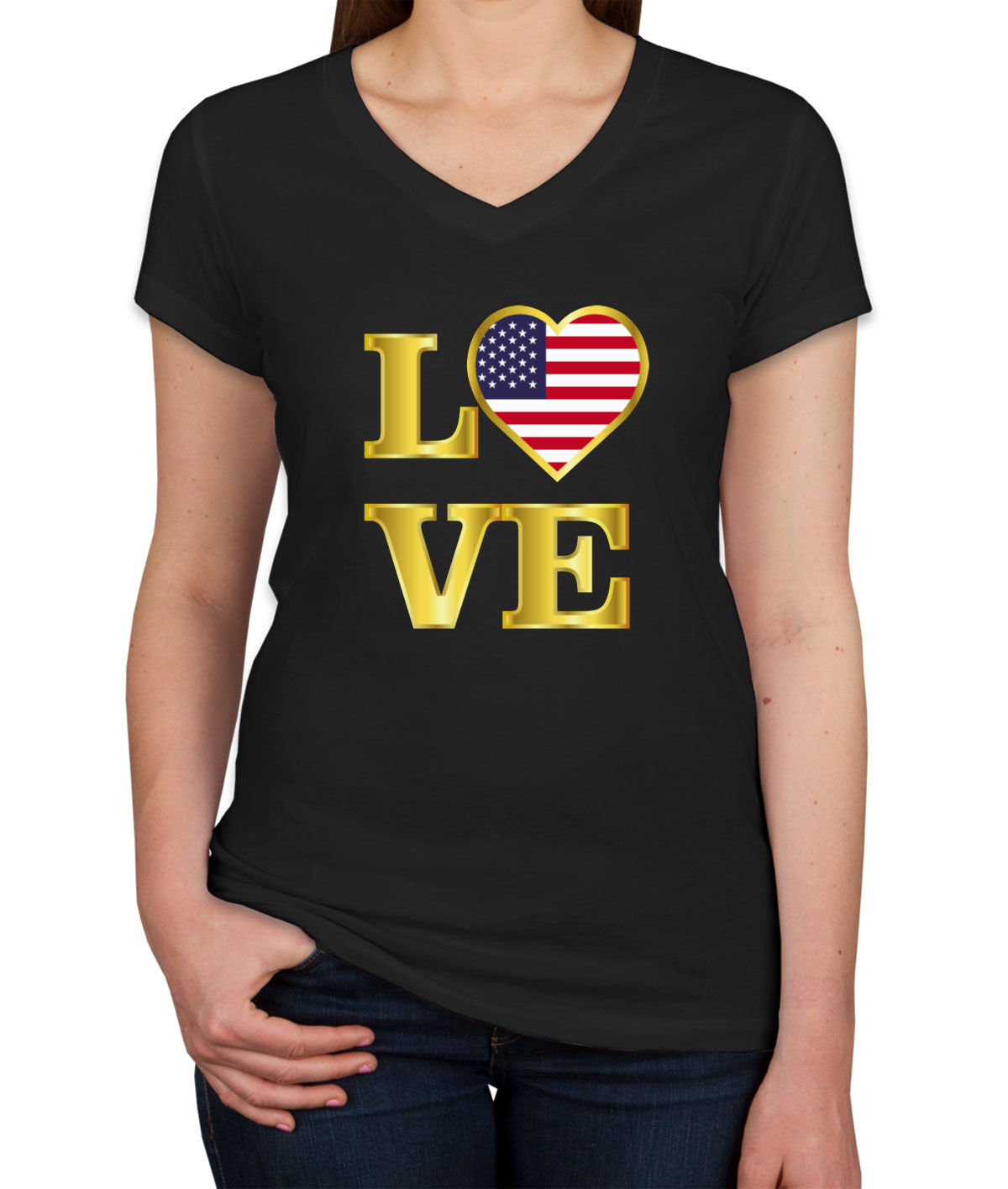 USA Love Women's V Neck T-shirt