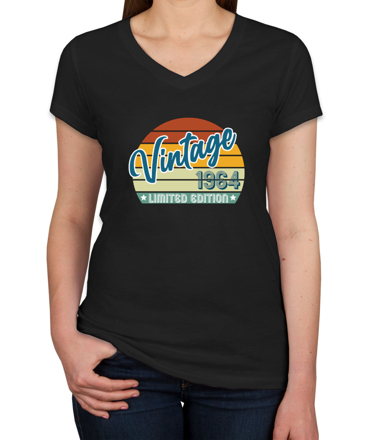Vintage [Custom Year] Limited Edition Birthday Women's V Neck T-shirt