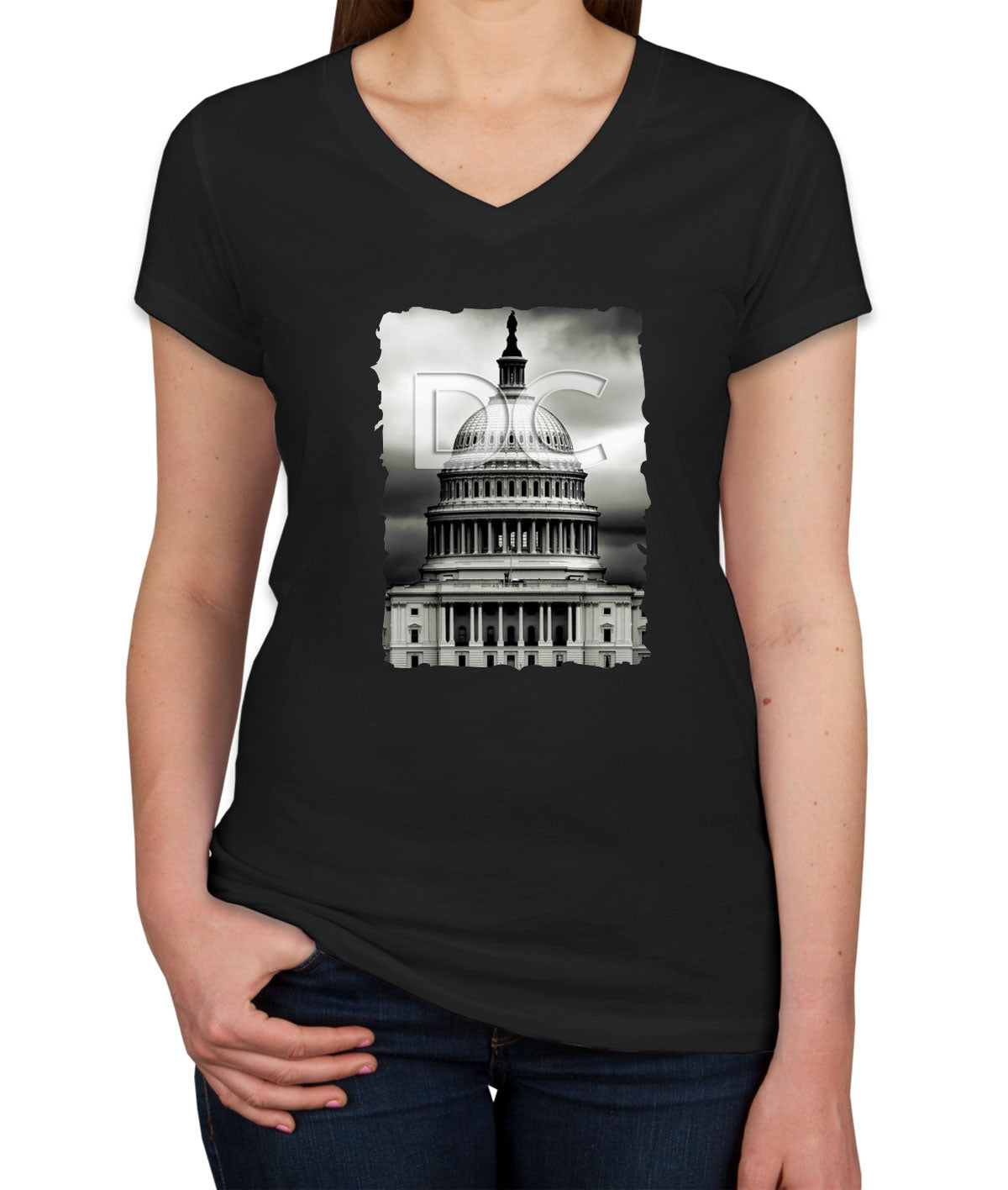 Washington DC Women's V Neck T-shirt
