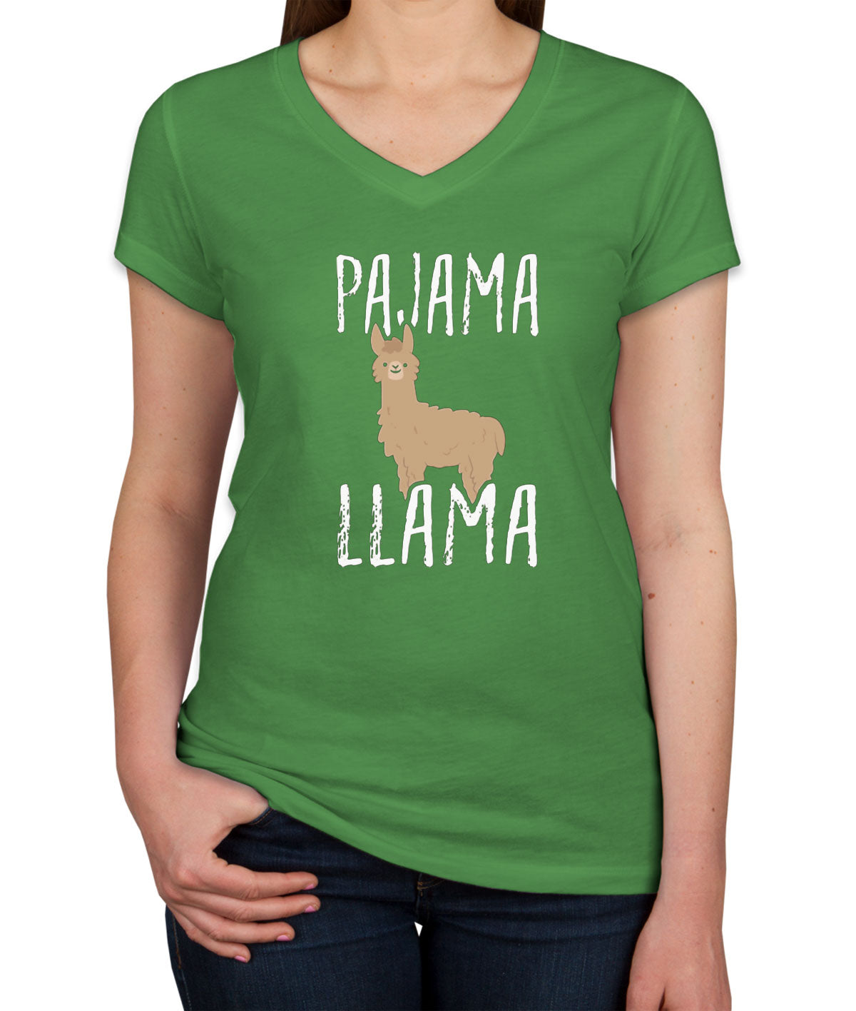 Pajama Llama Women's V Neck T-shirt