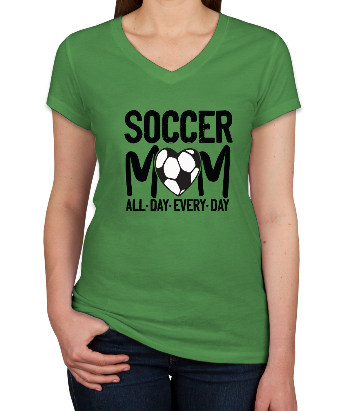 Soccer Mom All Day Every Day Women's V Neck T-shirt