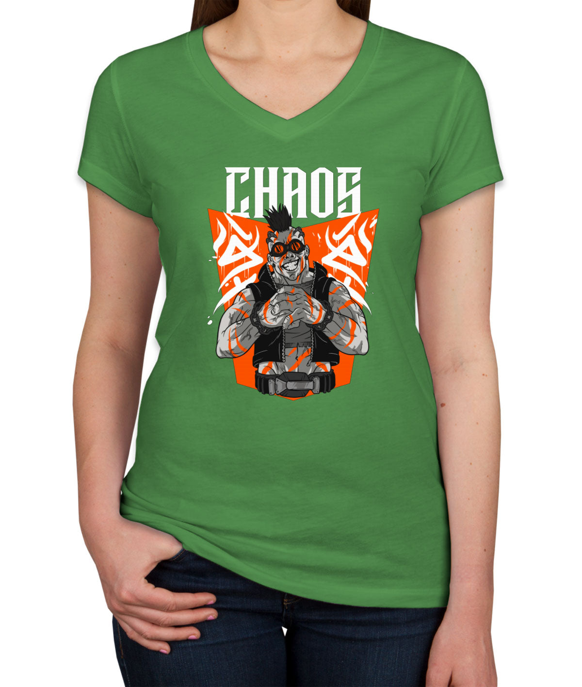 Steampunk Chaos Anime Women's V Neck T-shirt