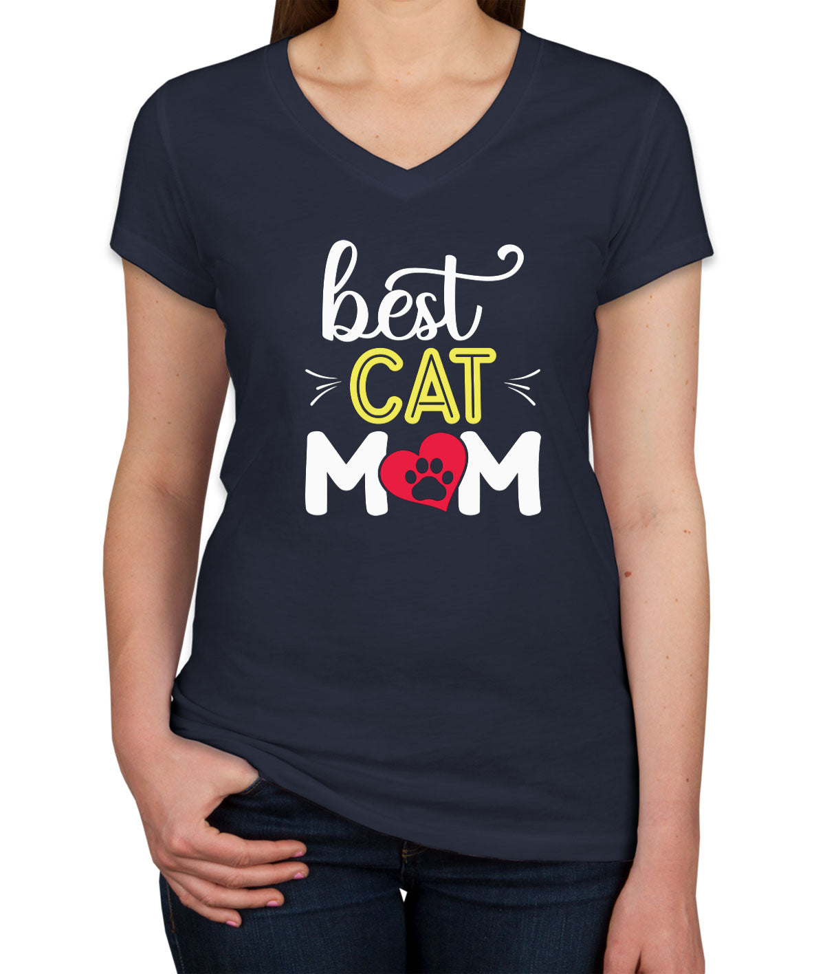 Best Cat Mom Women's V Neck T-shirt