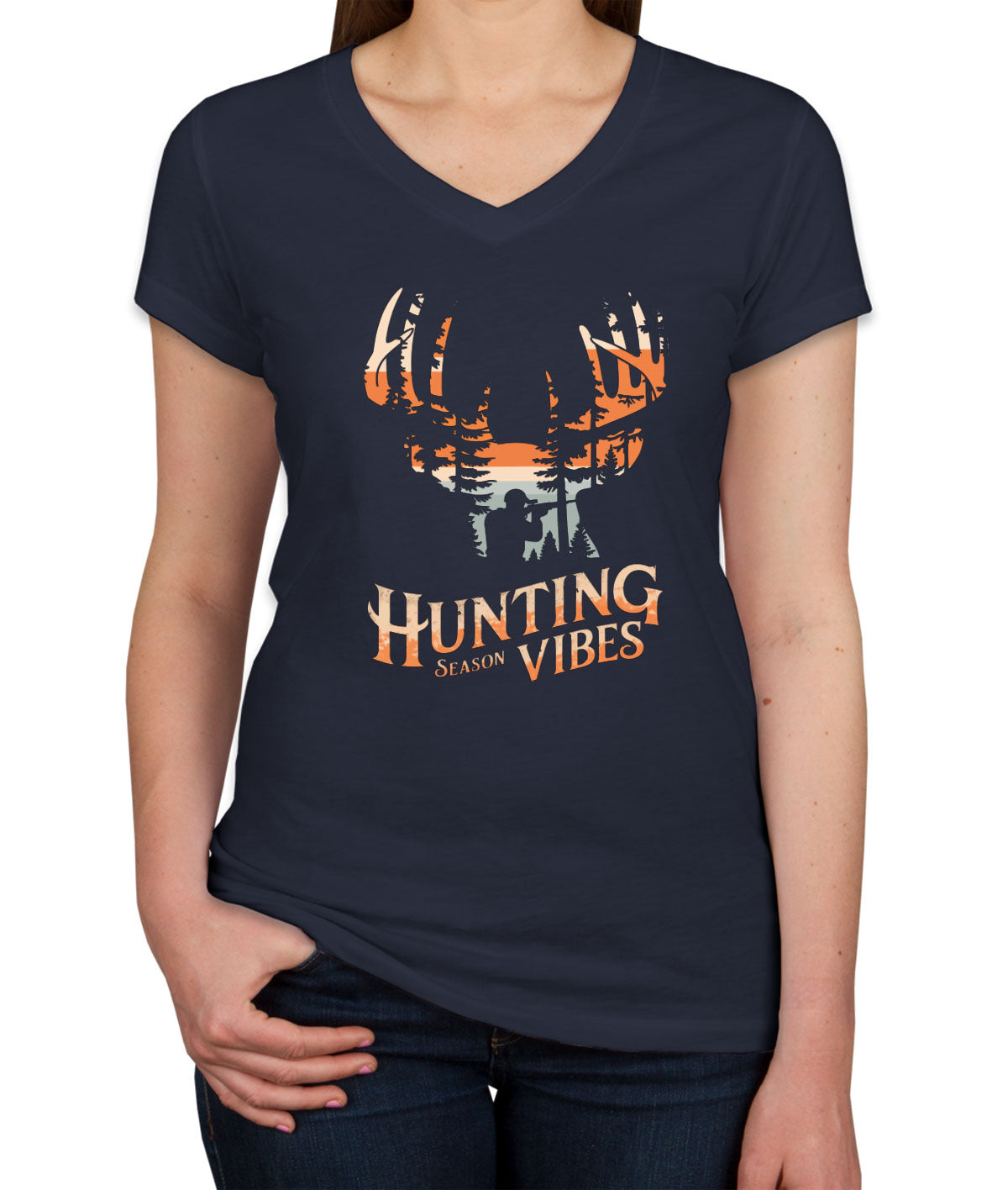 Hunting Season Vibes Women's V Neck T-shirt