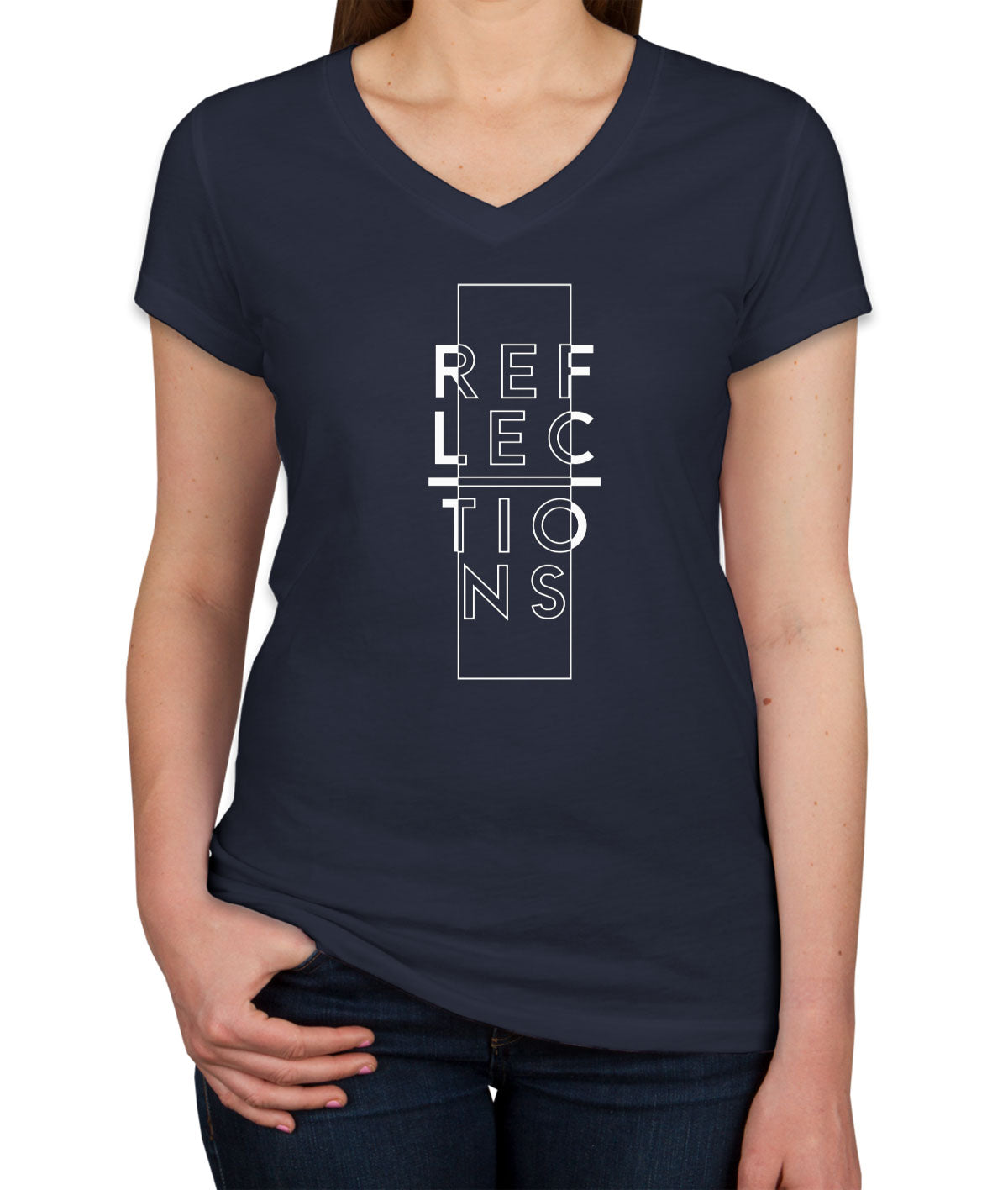 Reflections Typography Women's V Neck T-shirt