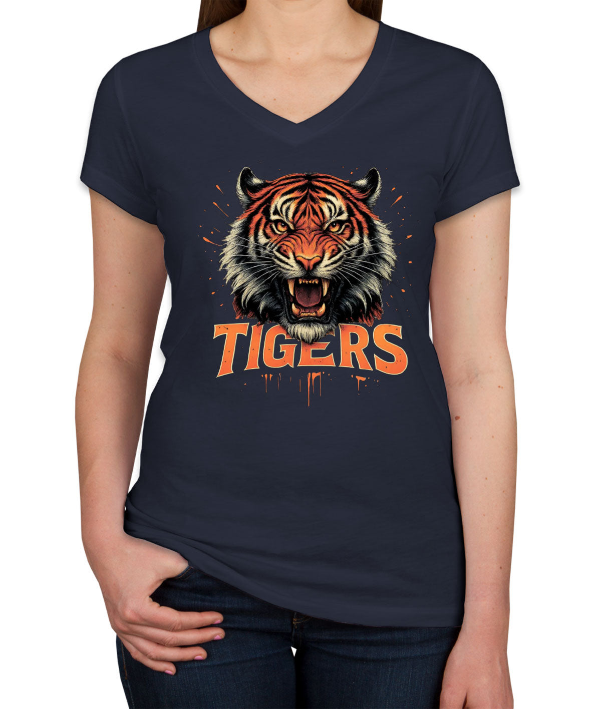 Tigers Women's V Neck T-shirt