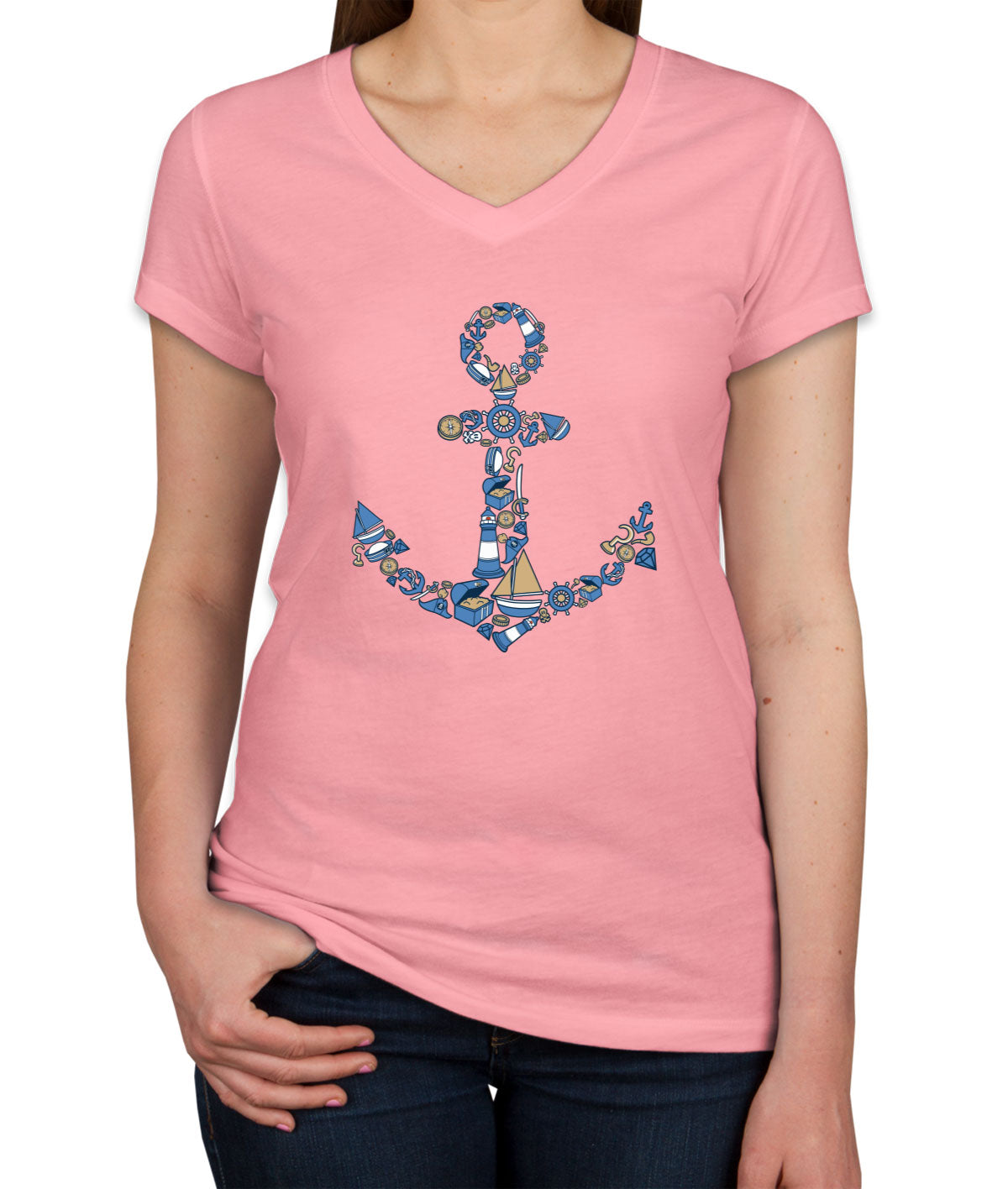 Anchor Women's V Neck T-shirt