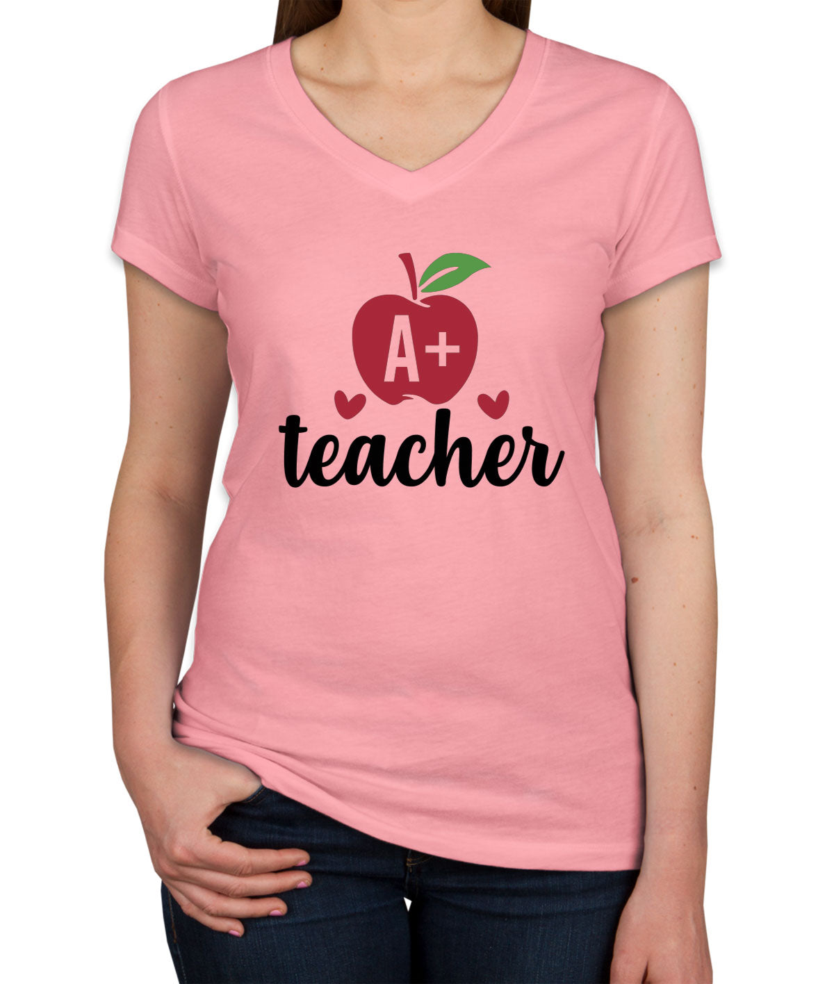 A+ Teacher Women's V Neck T-shirt