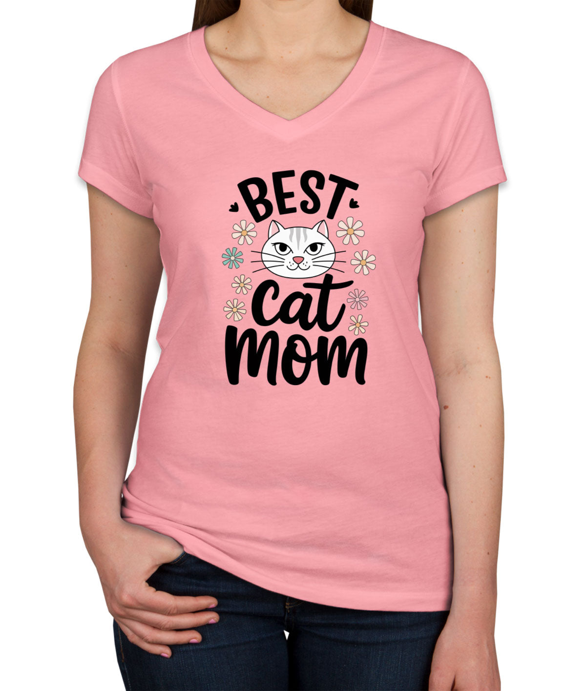 Best Cat Mom Women's V Neck T-shirt