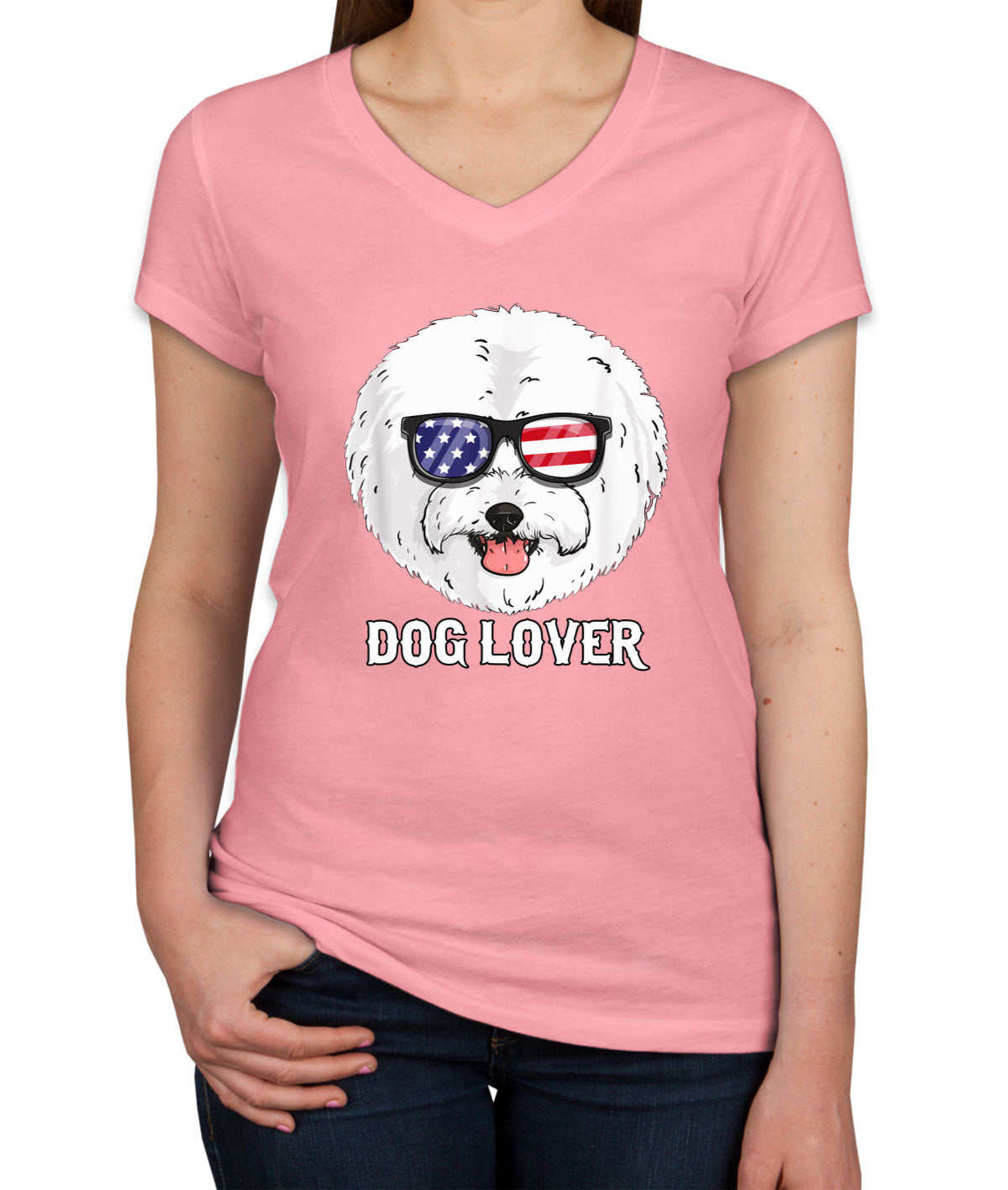 Bichon Frise Dog Lover Women's V Neck T-shirt
