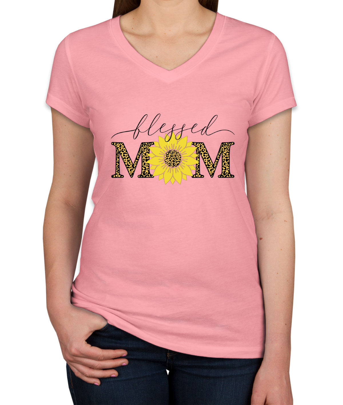 Blessed Mom Women's V Neck T-shirt