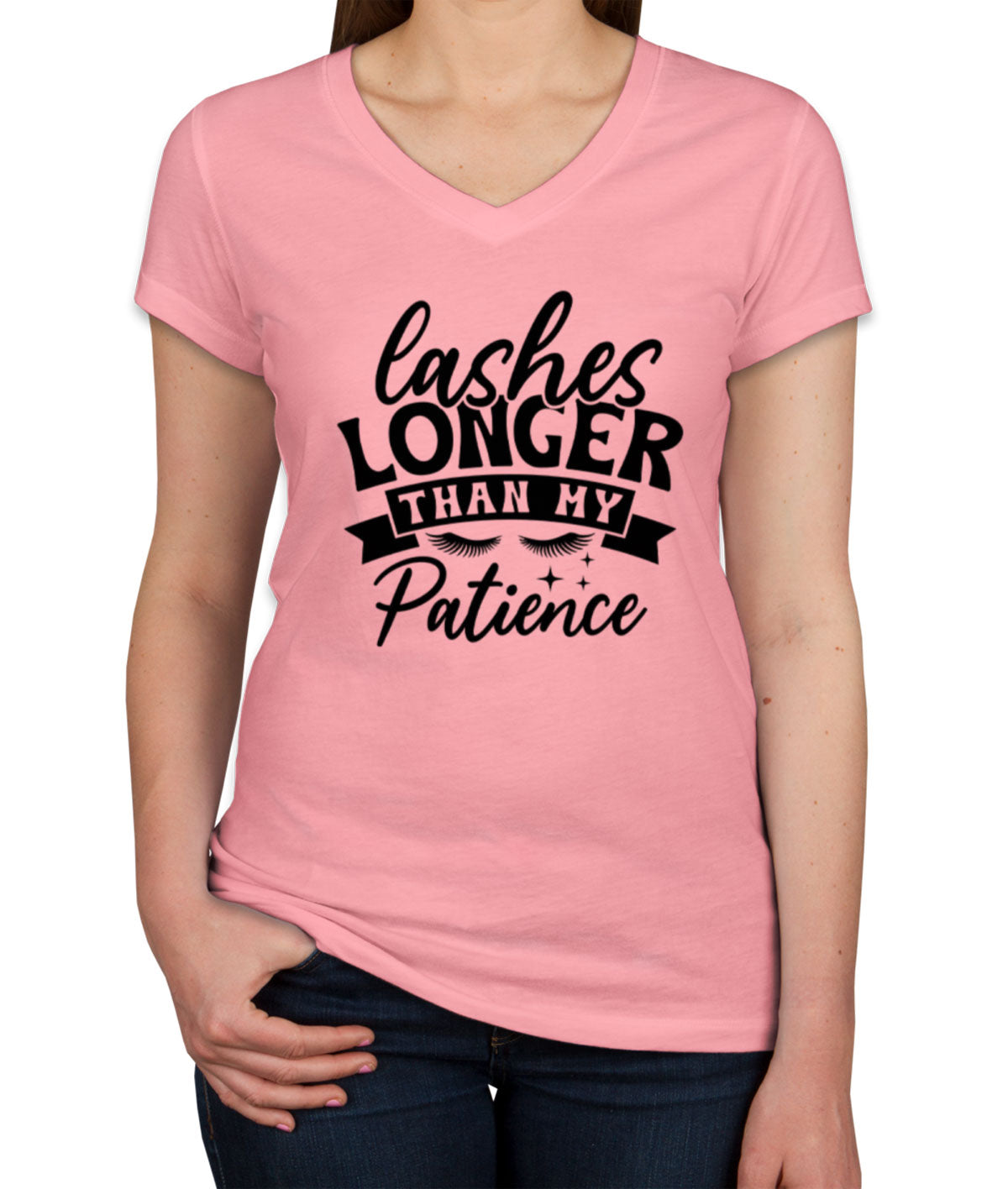 Lashes Longer Than My Patience Women's V Neck T-shirt