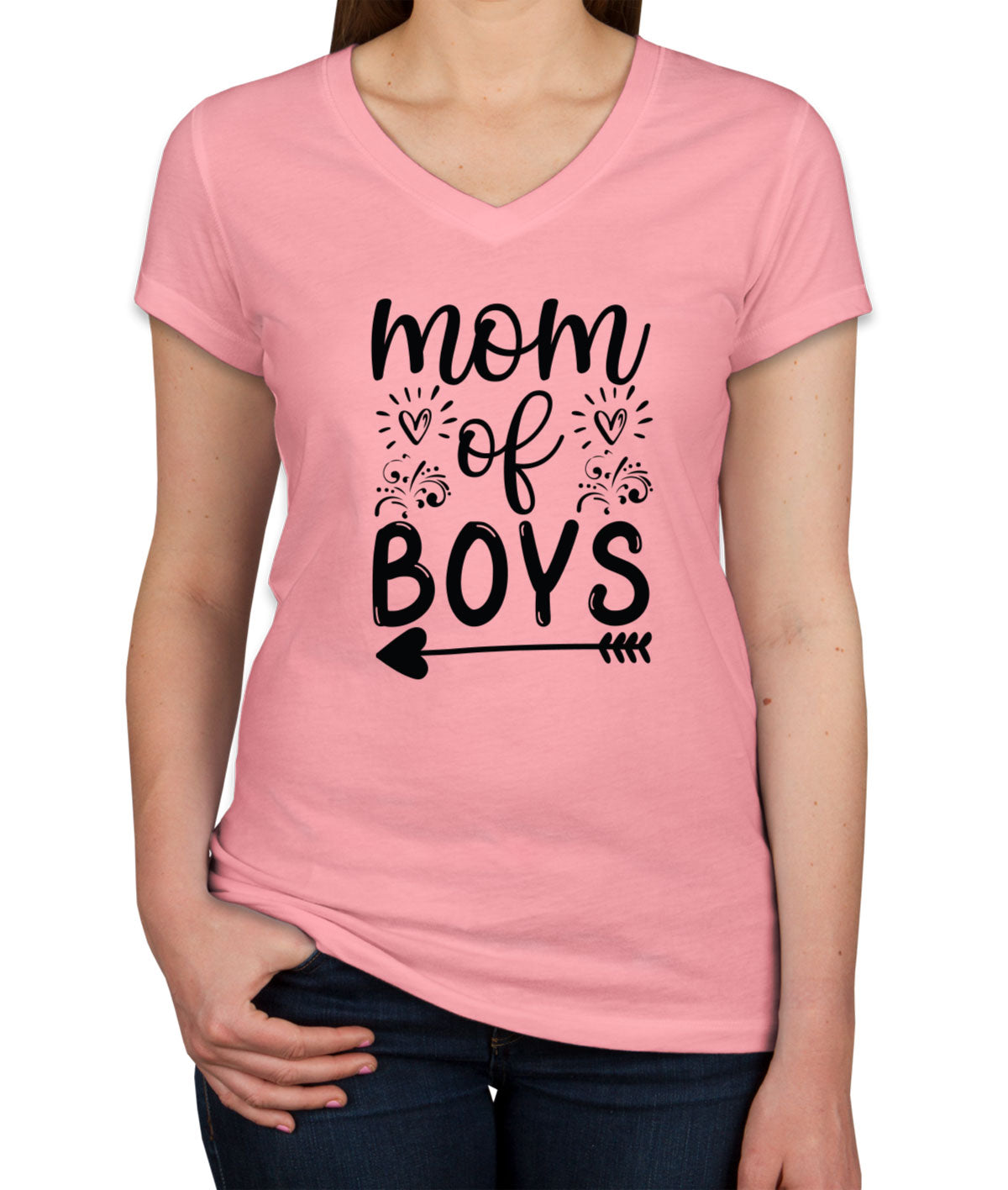 Mom Of Boys Women's V Neck T-shirt