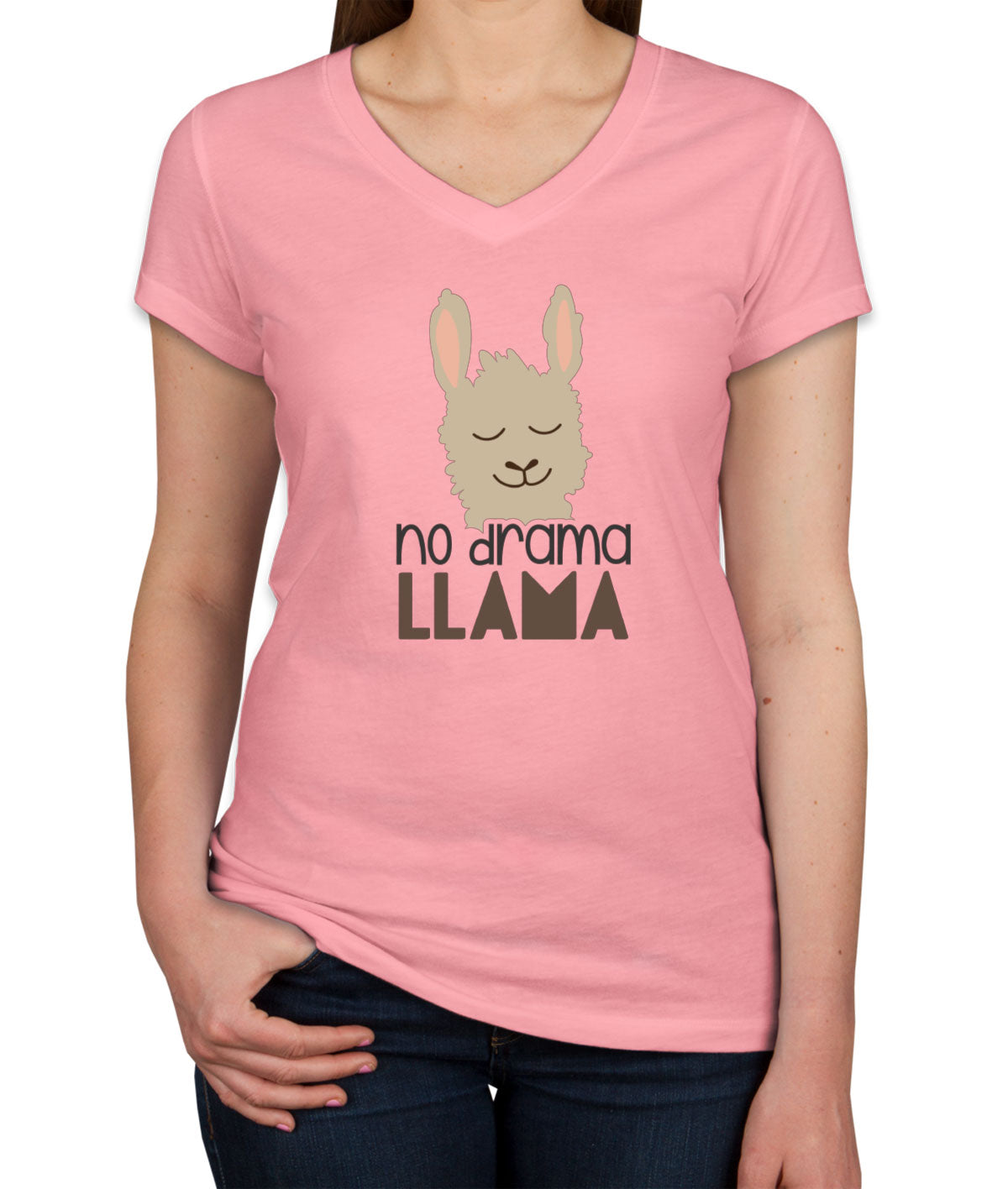 No Drama Llama Women's V Neck T-shirt