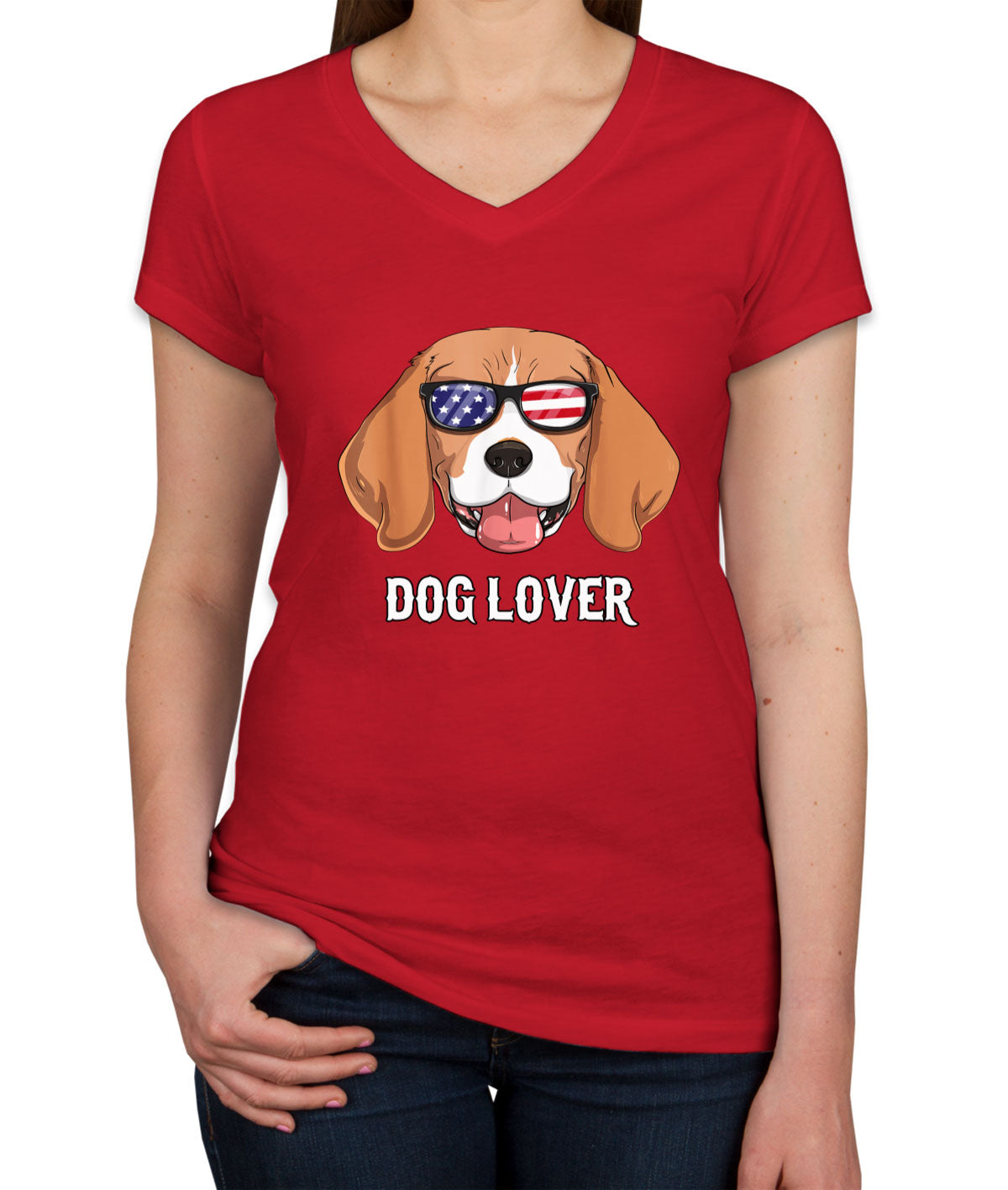 Beagle Dog Lover Women's V Neck T-shirt