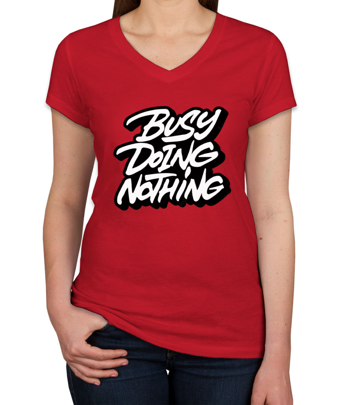 Busy Doing Nothing Women's V Neck T-shirt