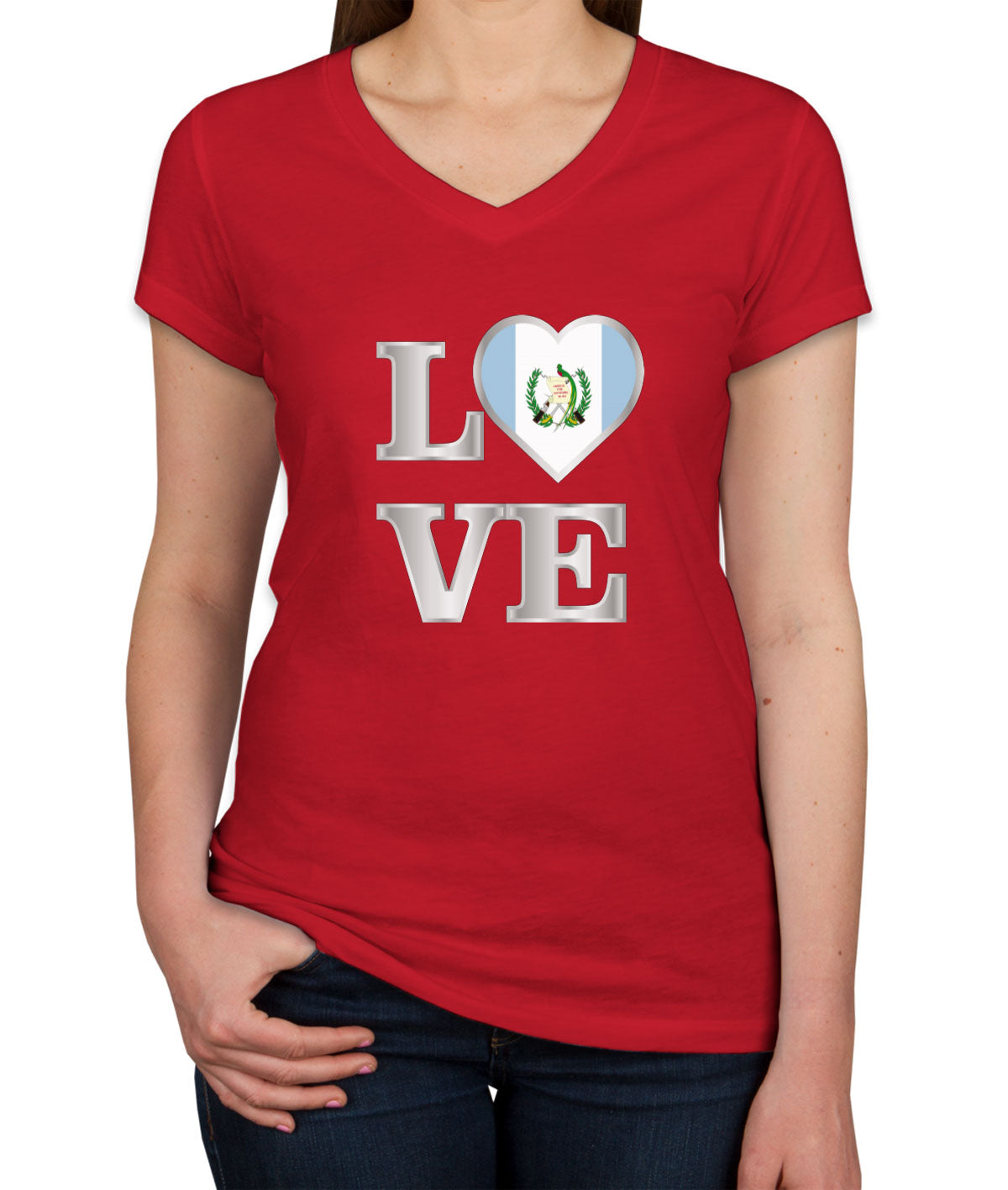 Guatemala Love Women's V Neck T-shirt