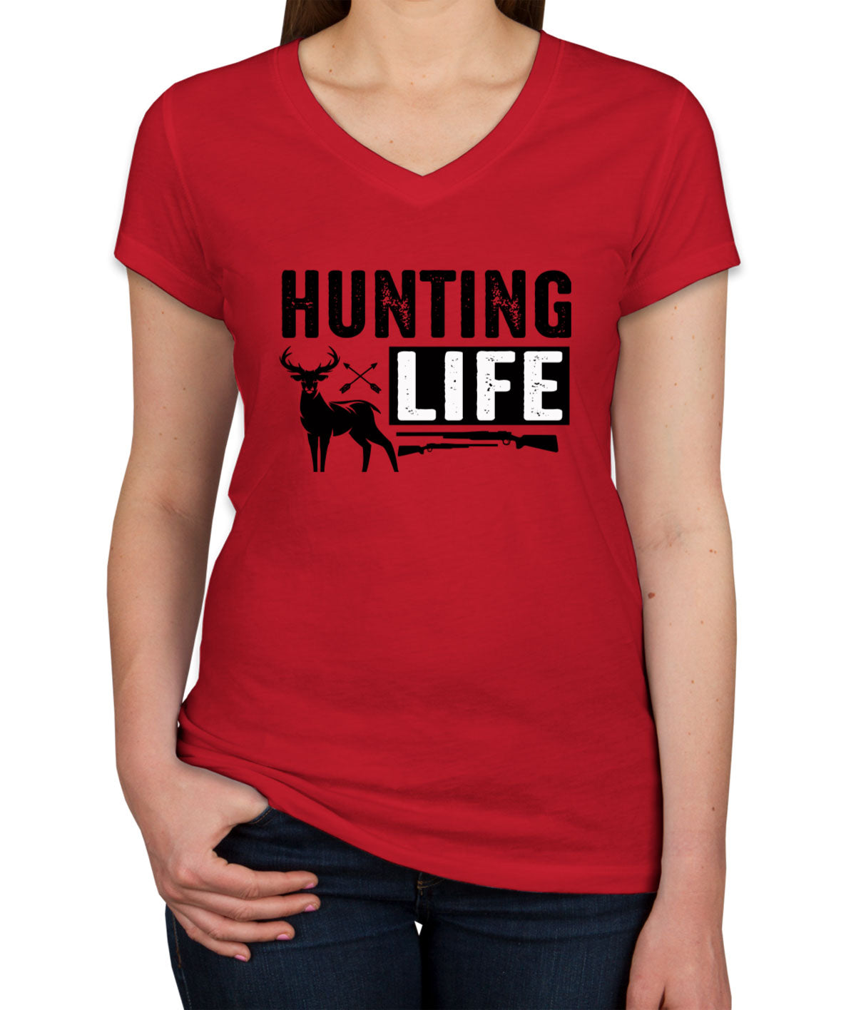 Hunting Life Women's V Neck T-shirt