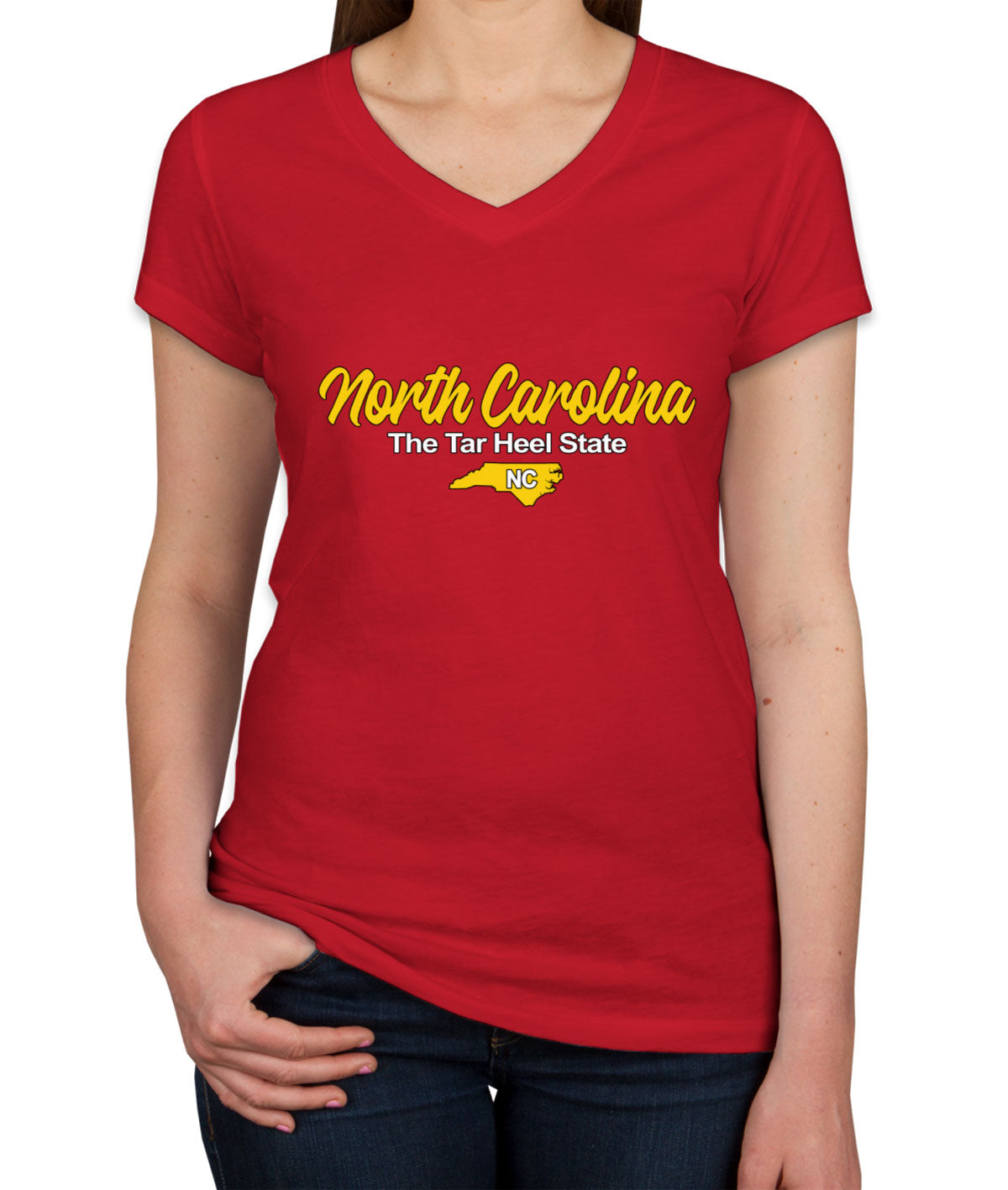 North Carolina The Tar Heel State Women's V Neck T-shirt