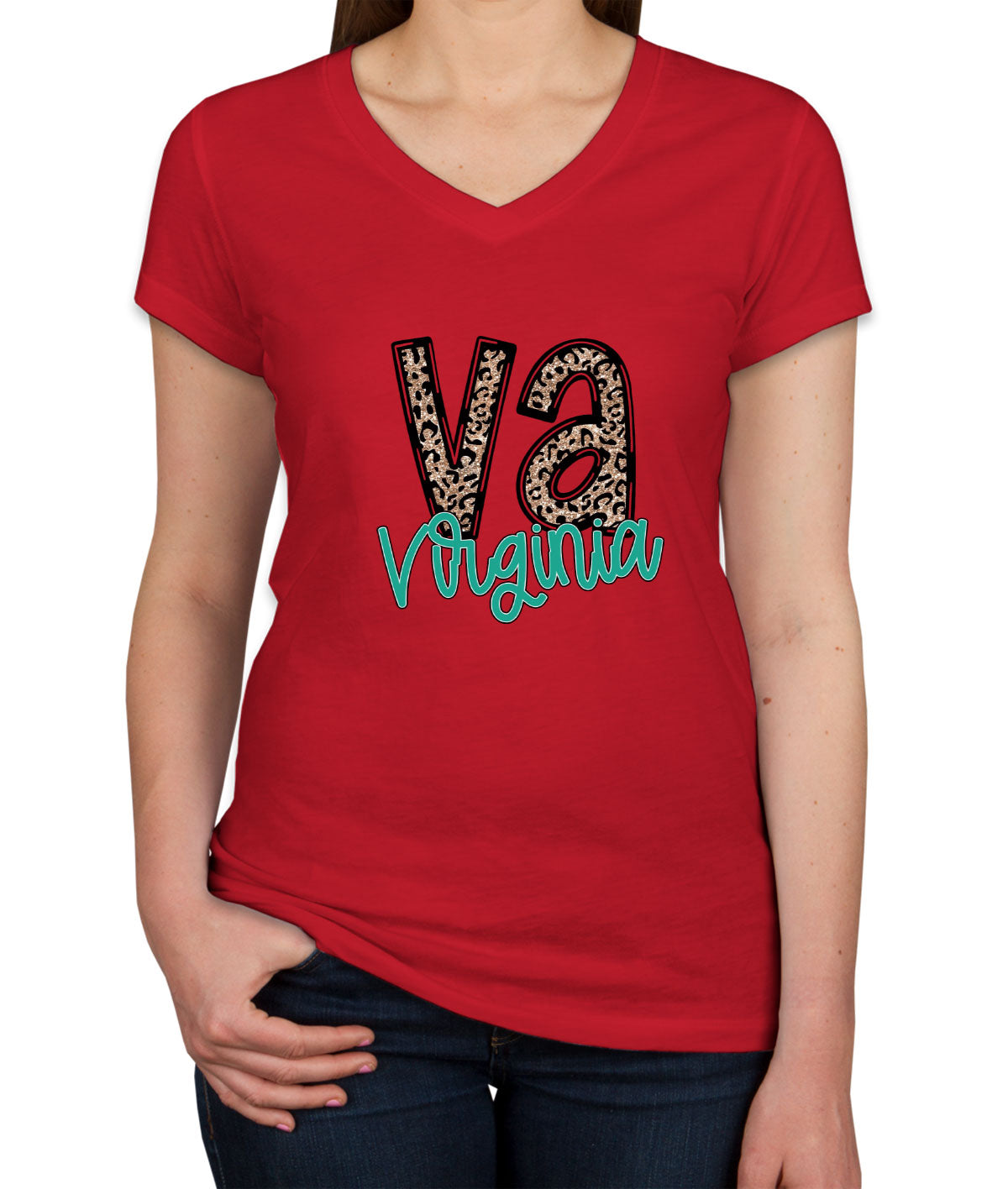 Virginia State Abbreviation Women's V Neck T-shirt