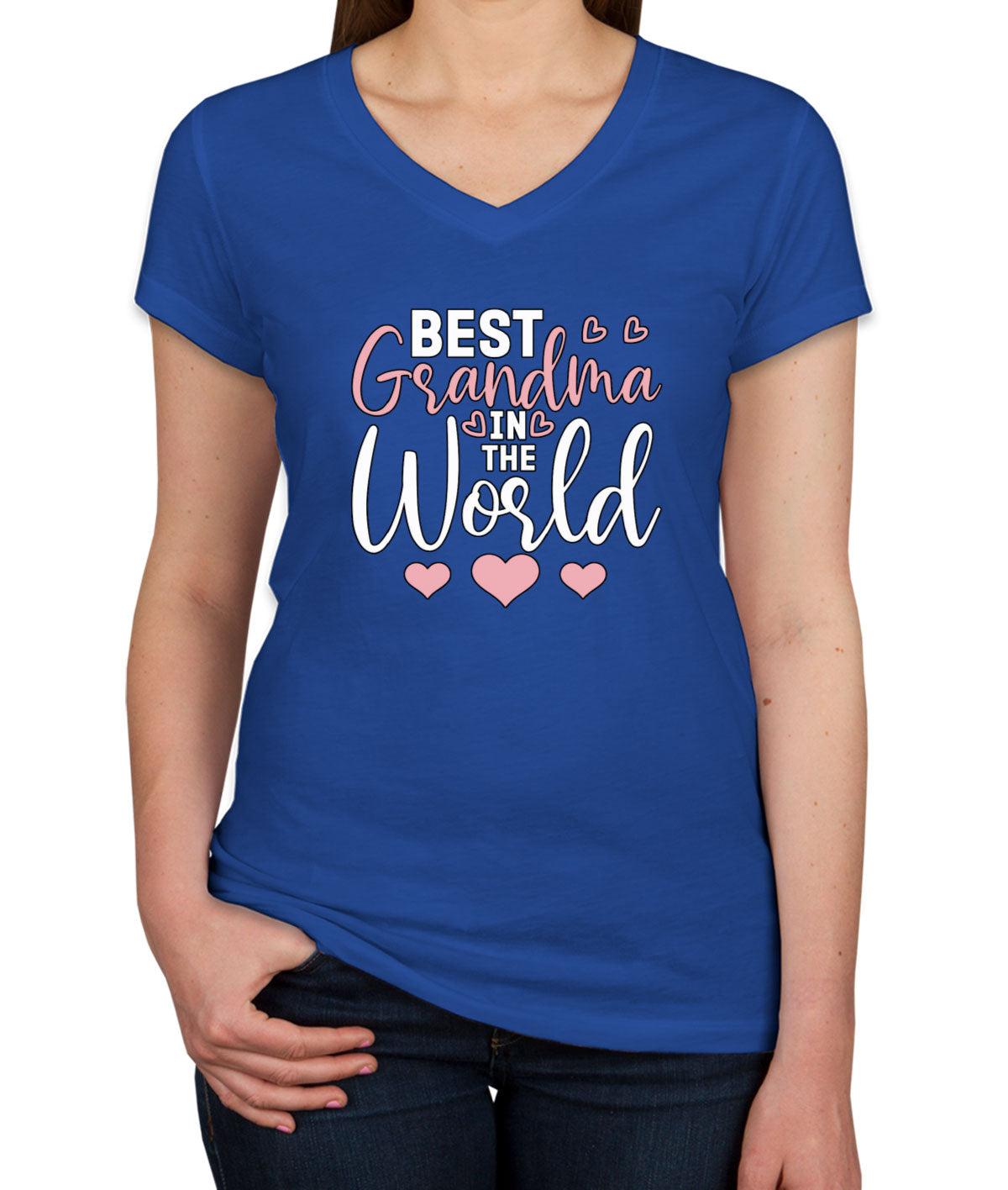 Best Grandma In The World Mother's Day Women's V Neck T-shirt