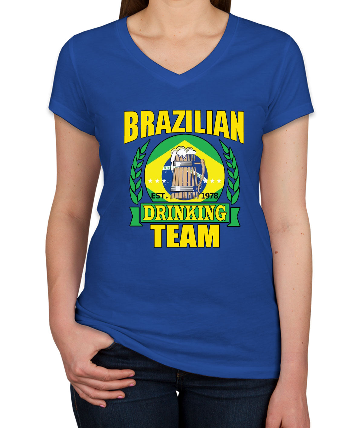 Brazilian Drinking Team Women's V Neck T-shirt