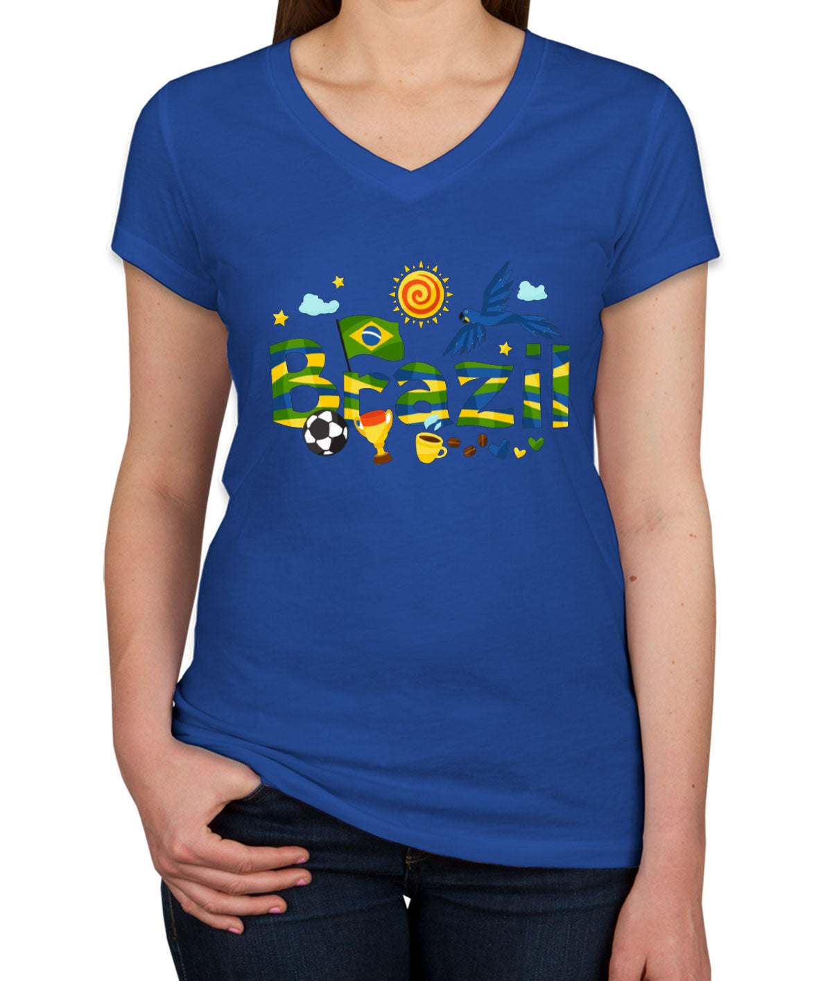 Brazil Objects Women's V Neck T-shirt