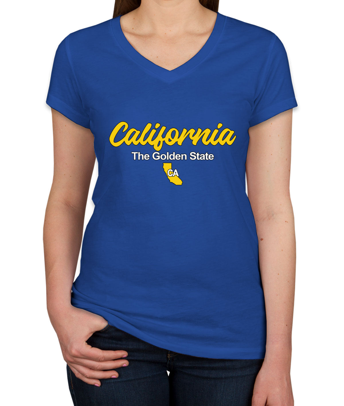 California The Golden State Women's V Neck T-shirt