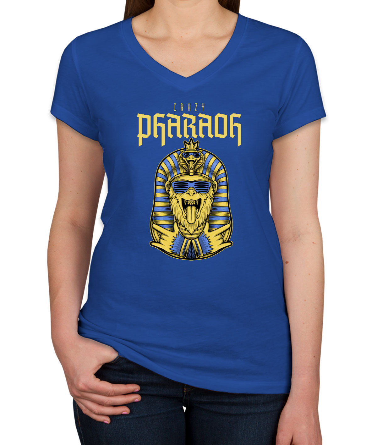 Crazy Pharaoh Women's V Neck T-shirt