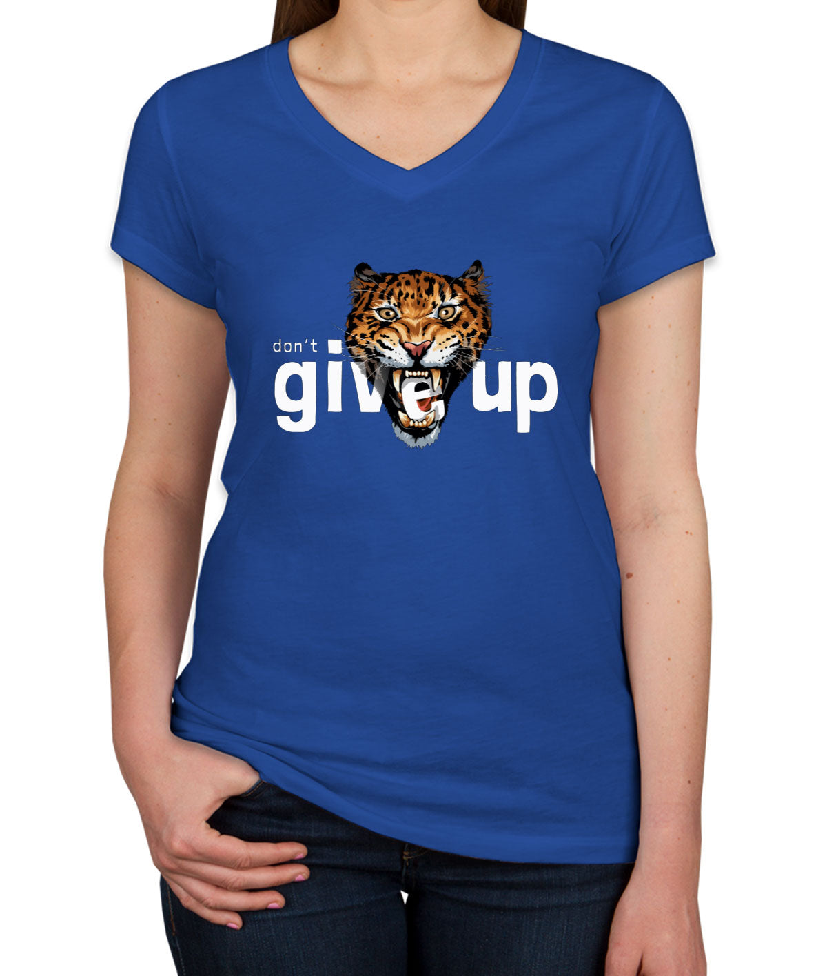 Don't Give Up Women's V Neck T-shirt