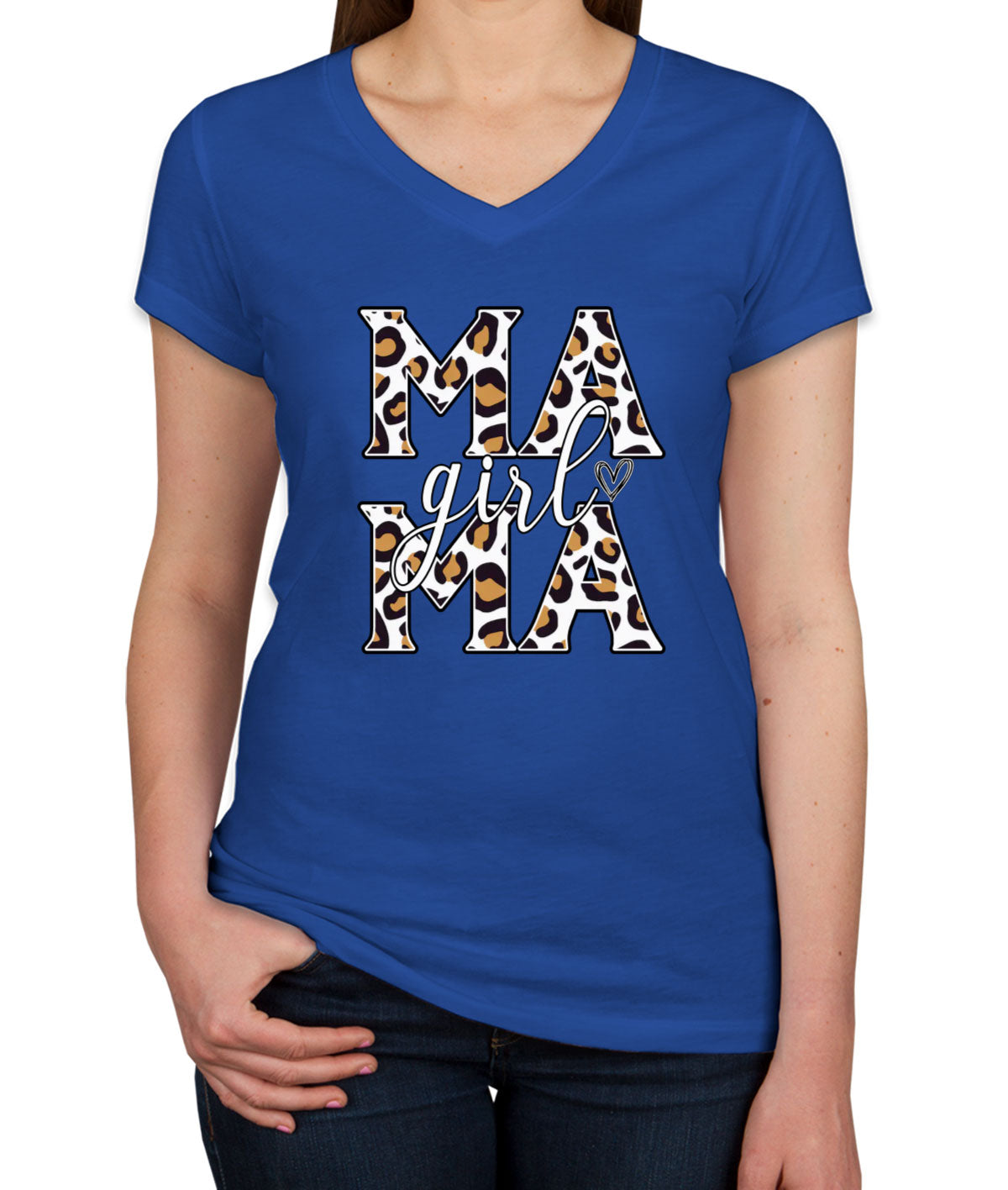 Girl Mama Mother's Day Women's V Neck T-shirt