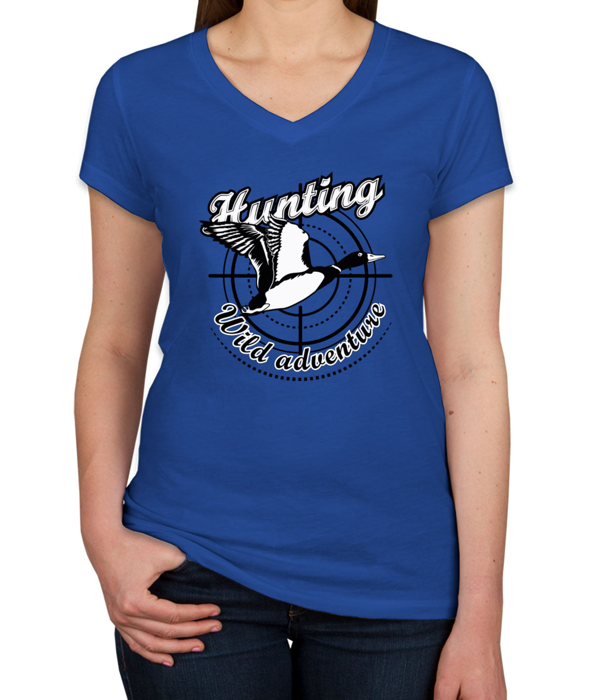 Hunting Wild Adventure Women's V Neck T-shirt