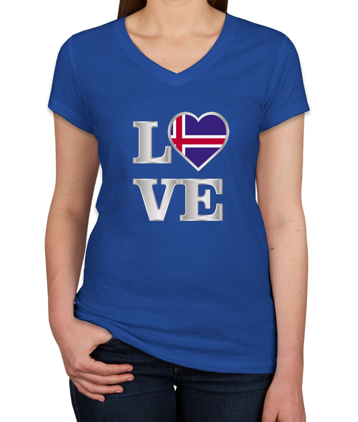 Iceland Love Women's V Neck T-shirt