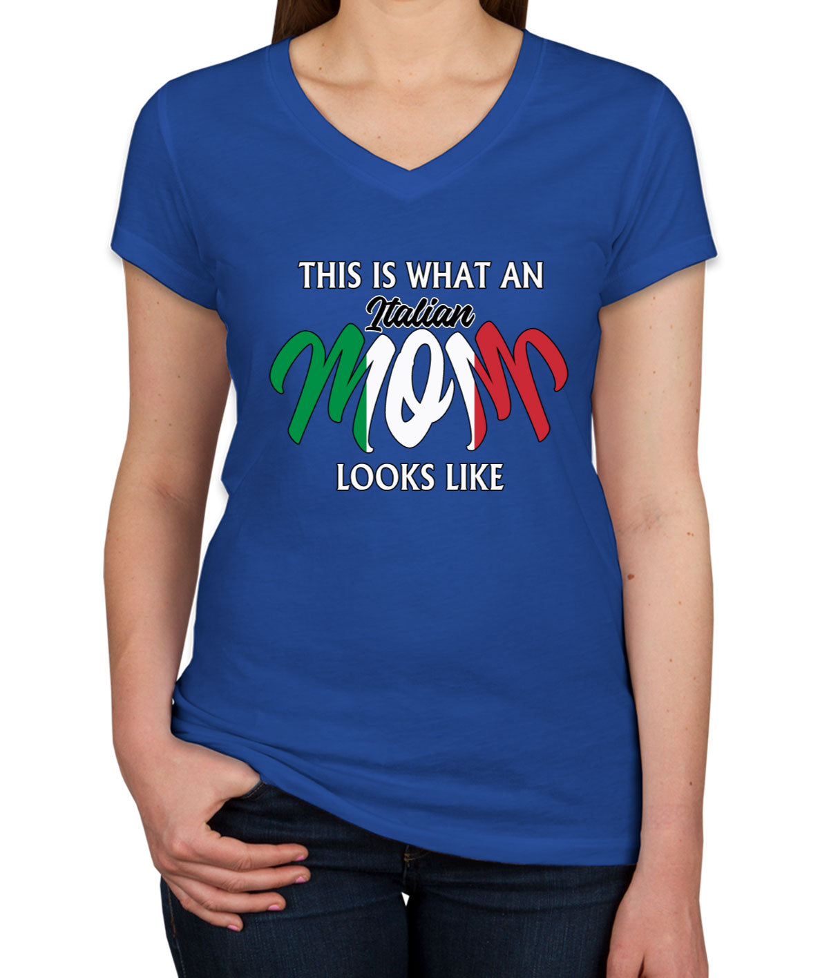 This Is What An Italian Mom Looks Like Mother's Day Women's V Neck T-shirt