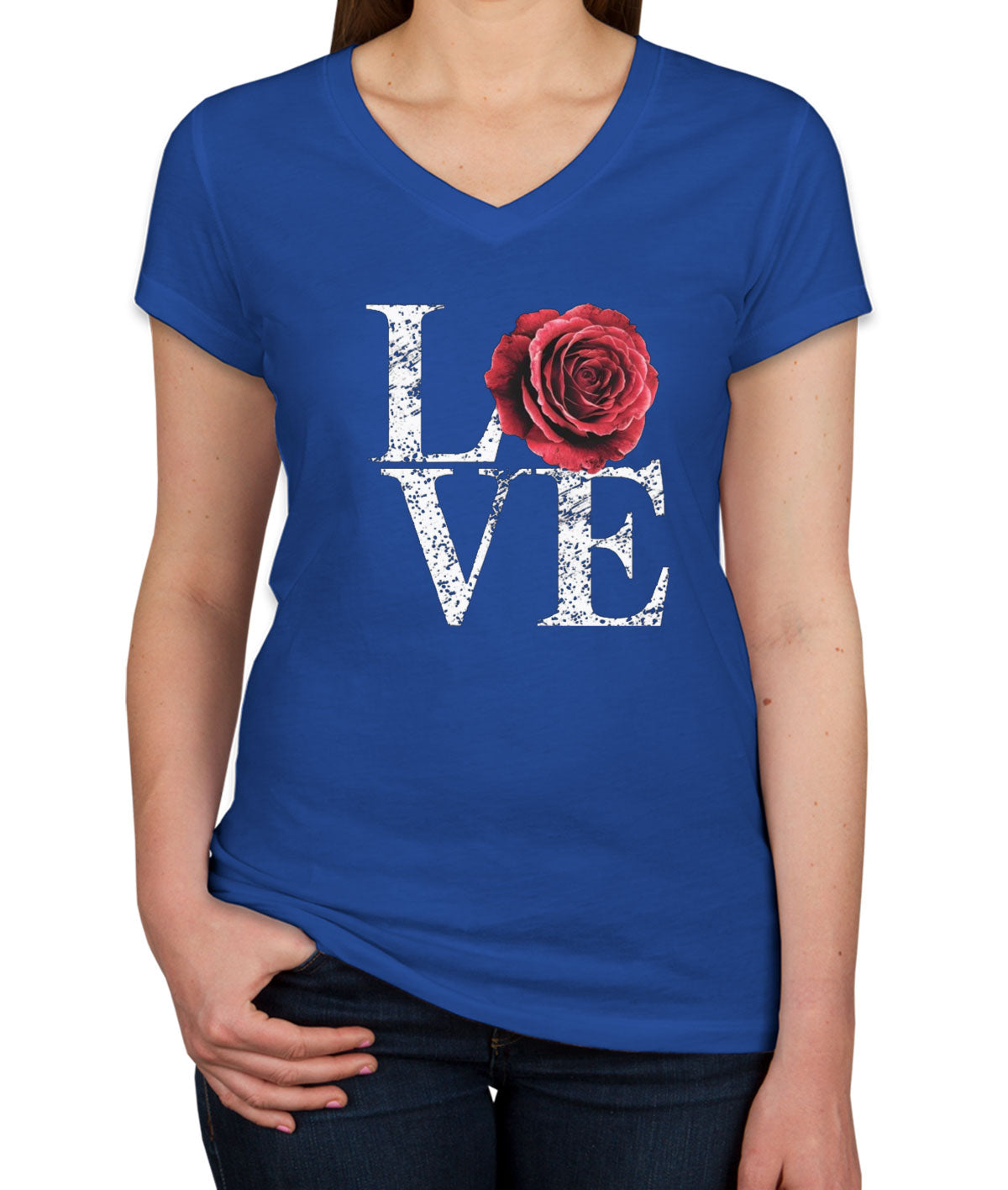 Love Rose Women's V Neck T-shirt