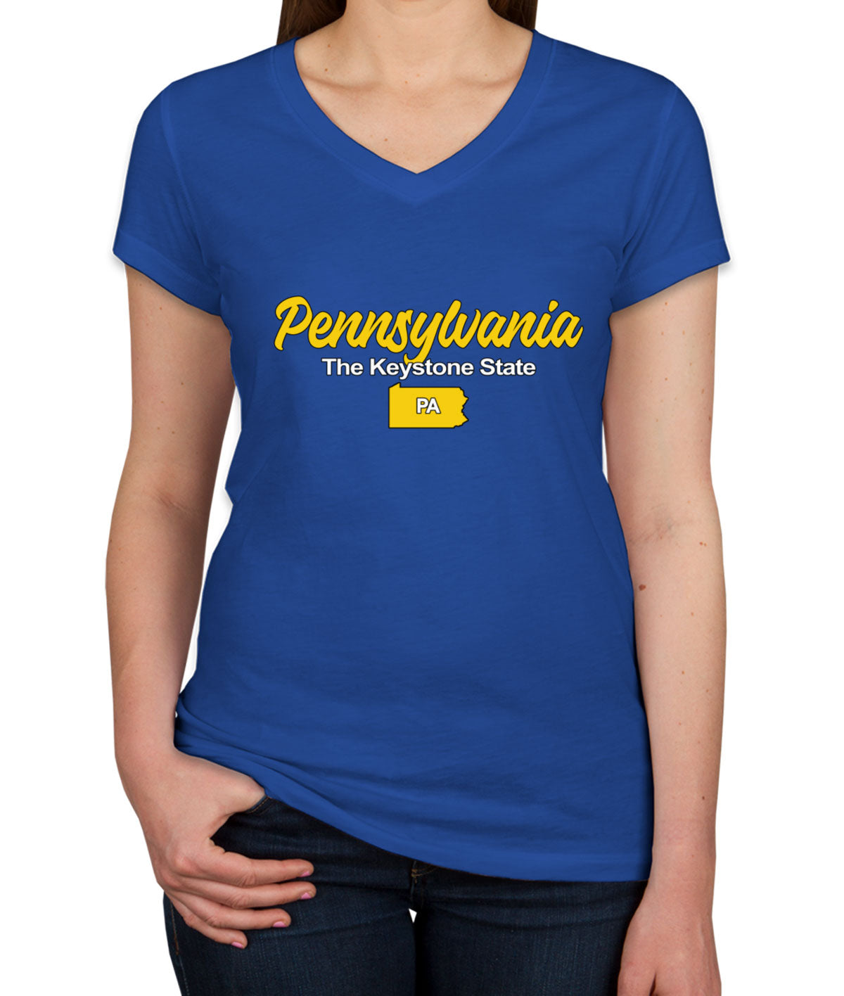 Pennsylvania The Keystone State Women's V Neck T-shirt