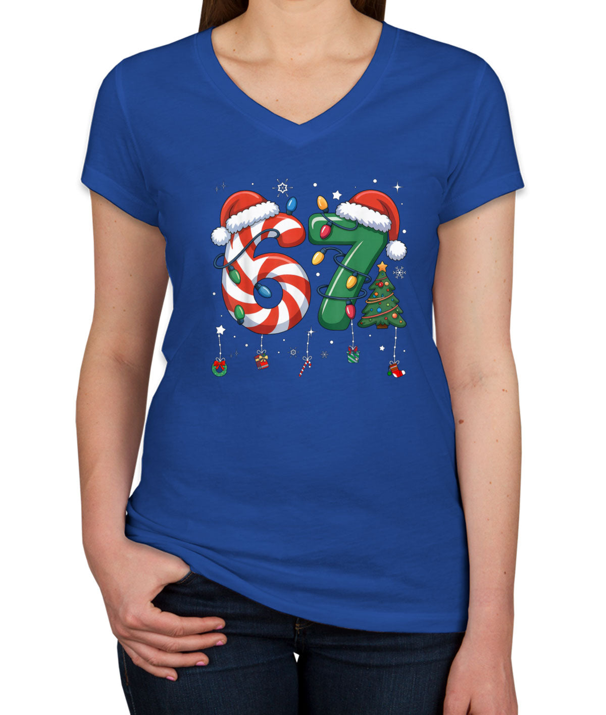 67 Sixty Seven Christmas Women's V Neck T-shirt