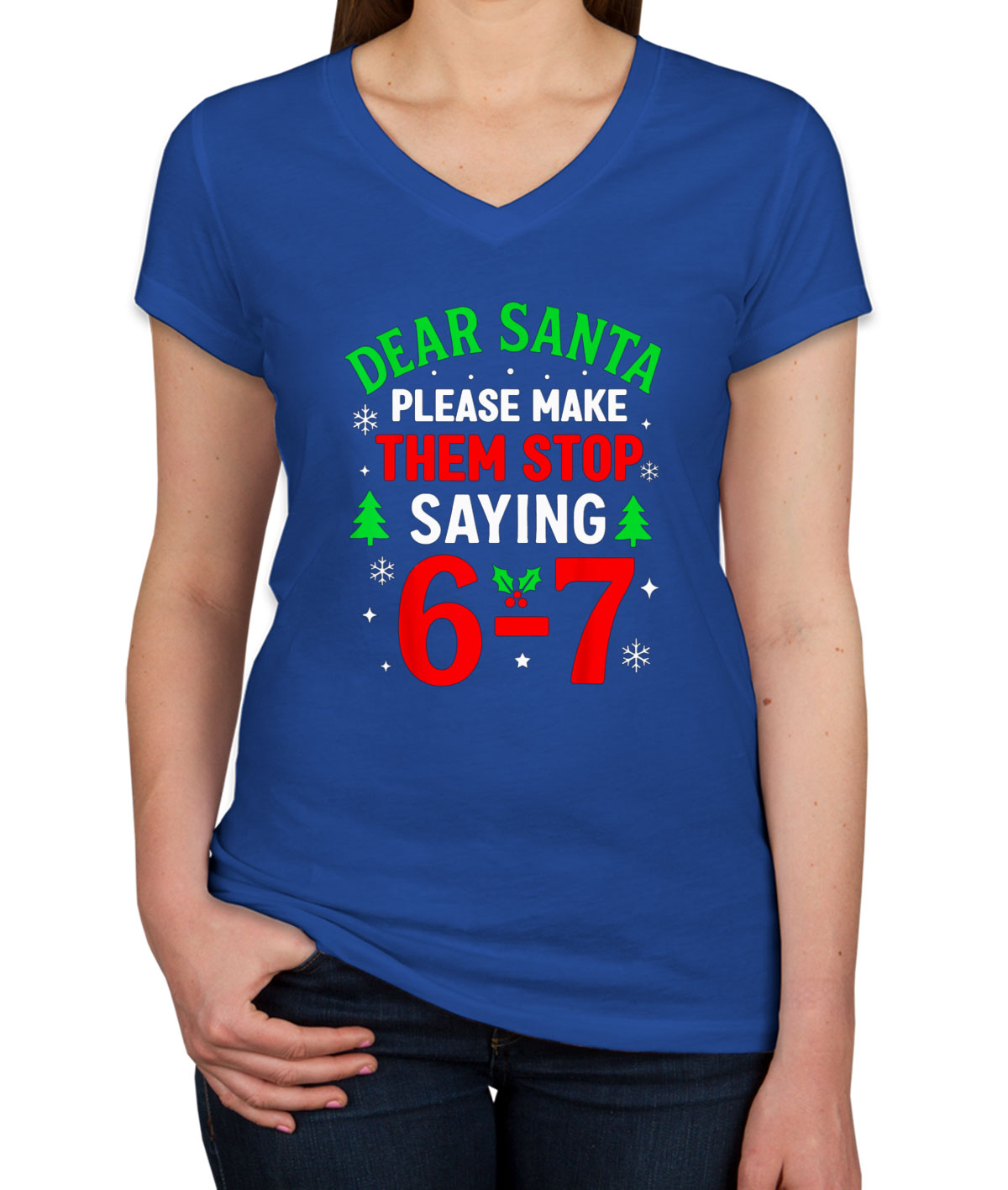 67 Sixty Seven Christmas Women's V Neck T-shirt