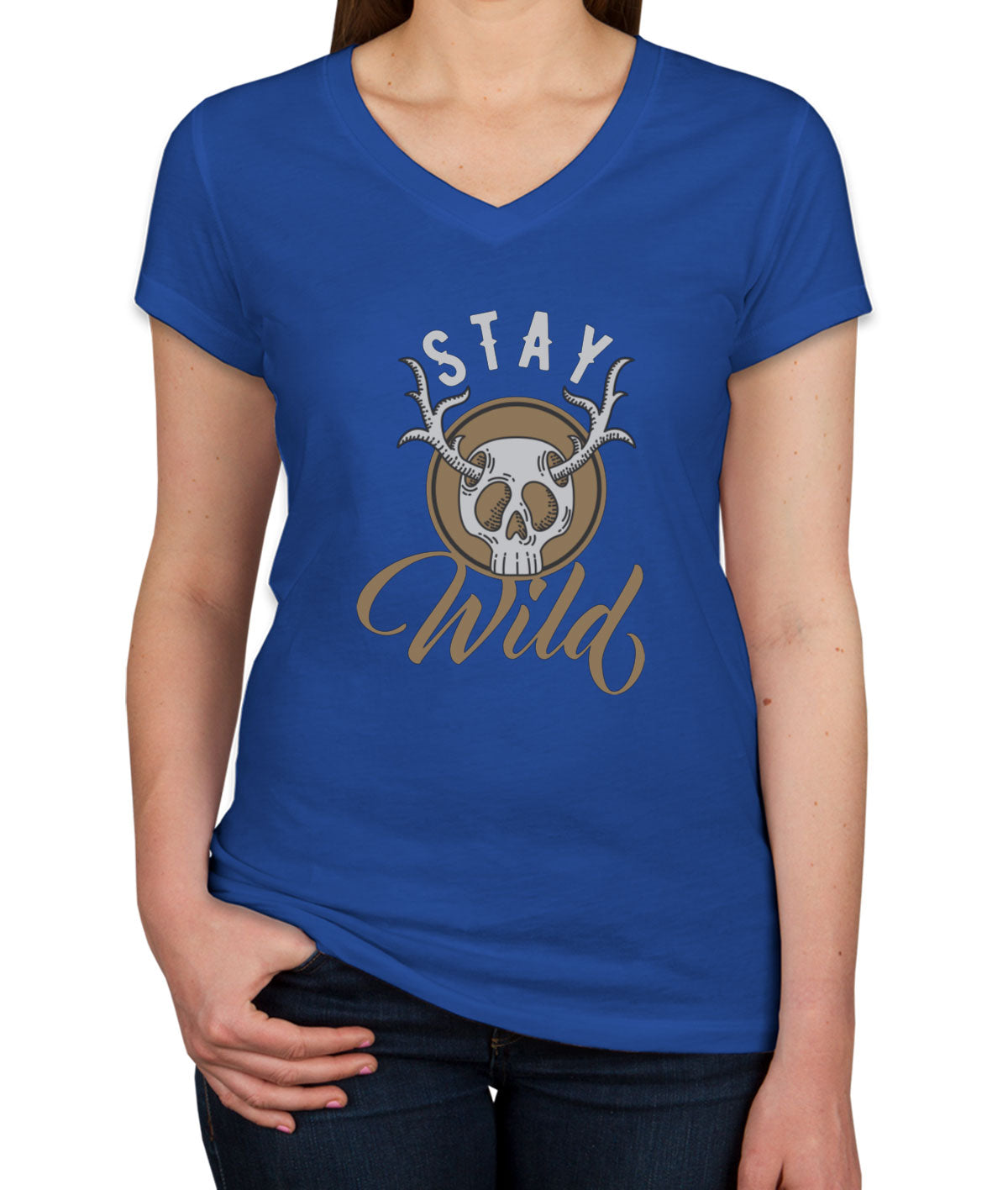 Stay Wild Camping Women's V Neck T-shirt