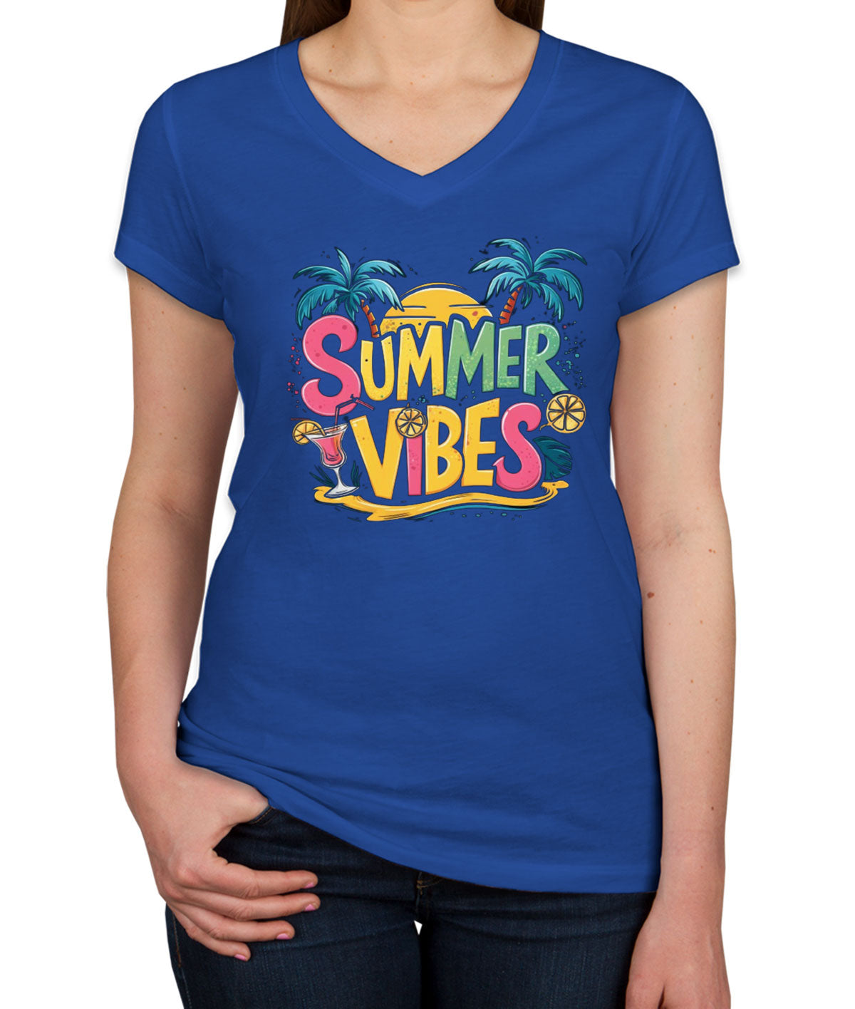 Summer Vibes Women's V Neck T-shirt