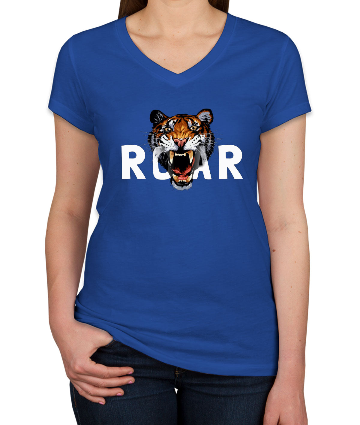 Tiger Roar Women's V Neck T-shirt