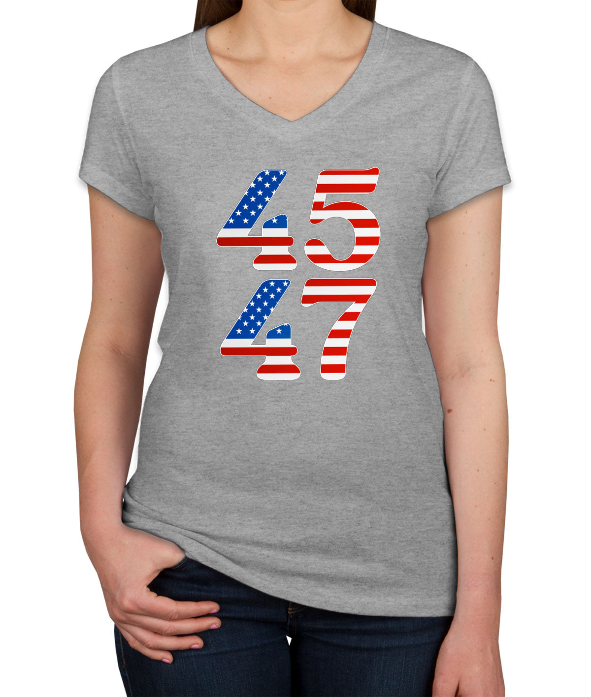 Trump 45 47 2024 Presidential Election Women's V Neck T-shirt