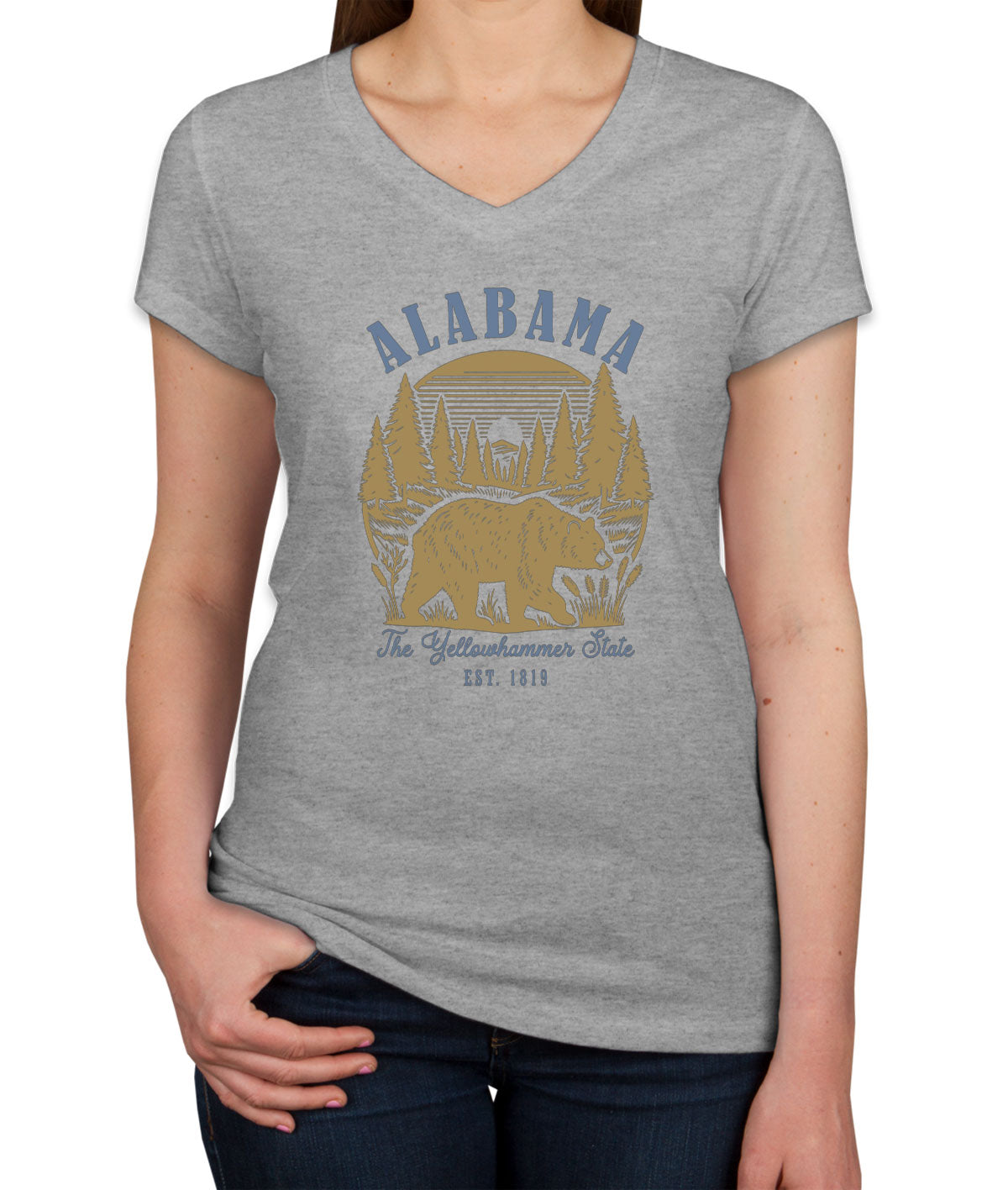 Alabama State Vintage Women's V Neck T-shirt