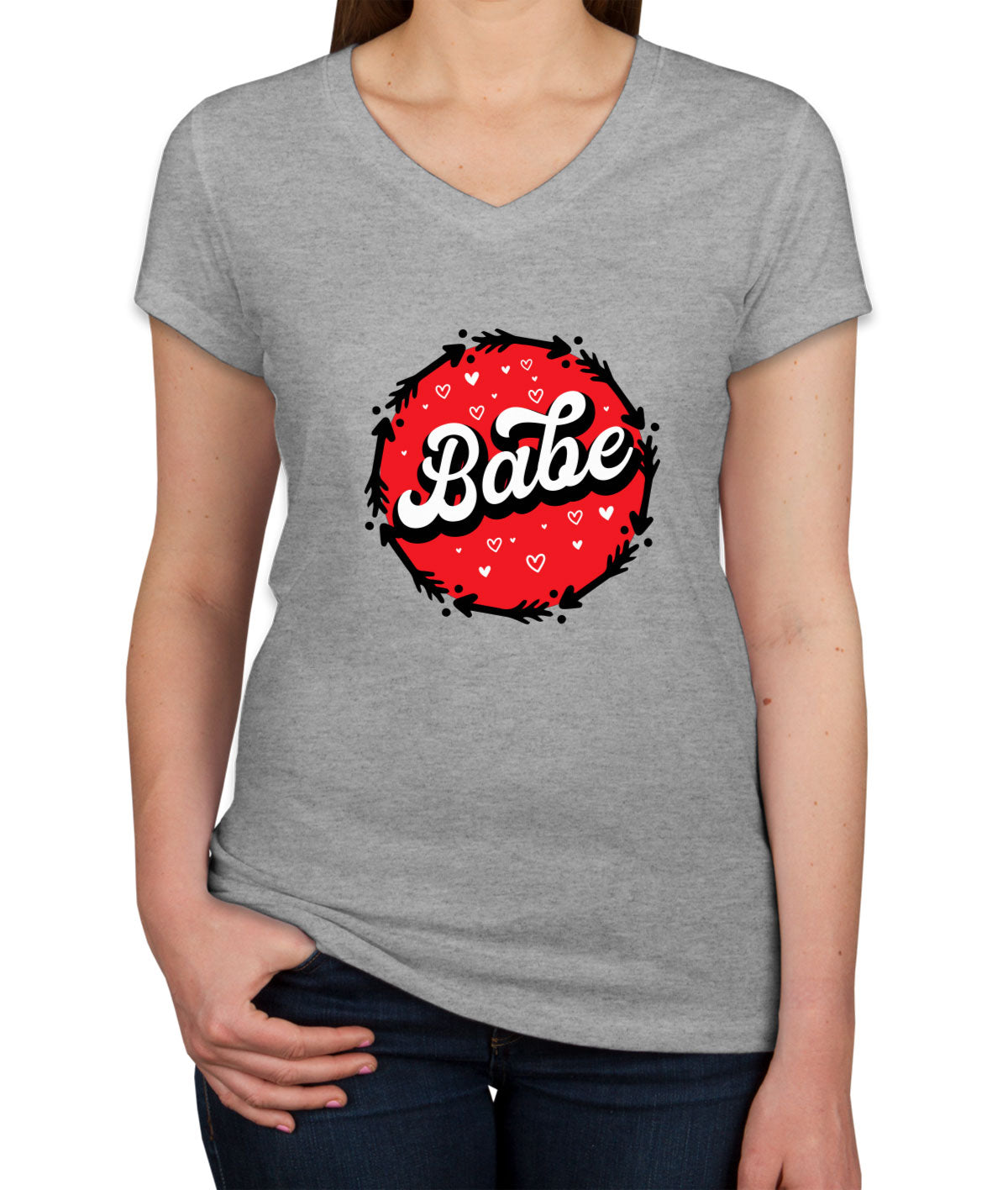 Babe Valentine's Day Women's V Neck T-shirt