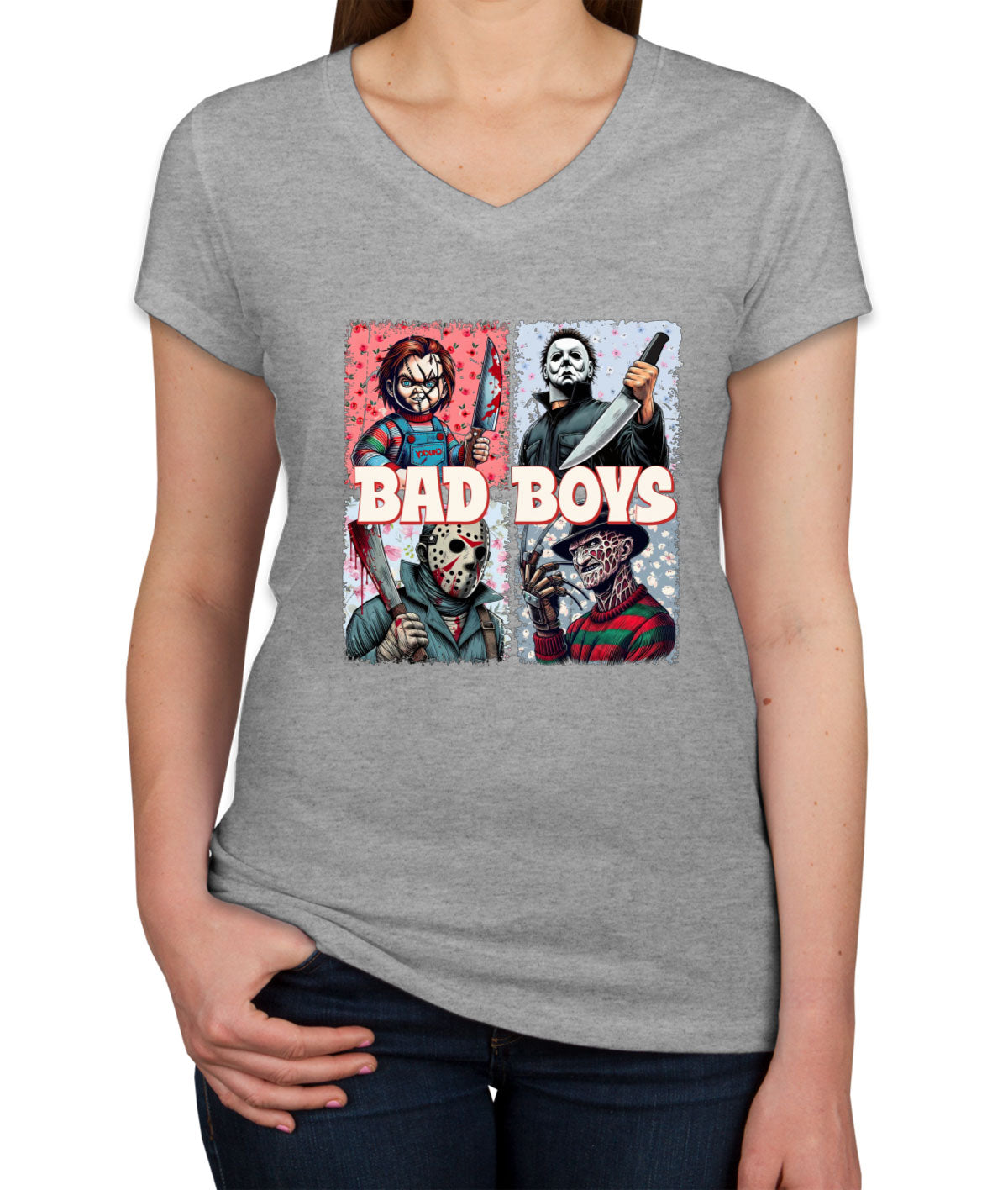 Bad Boys Halloween Women's V Neck T-shirt