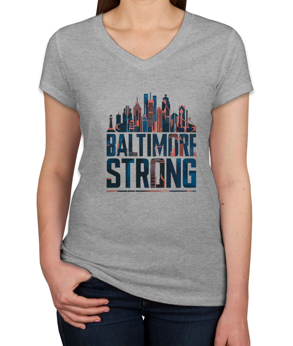 Baltimore Strong Maryland Women's V Neck T-shirt