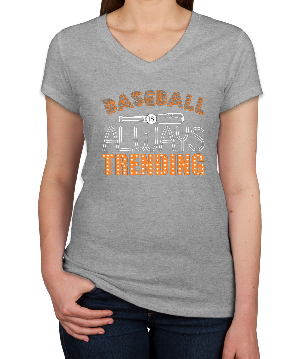 Baseball Is Always Trending Women's V Neck T-shirt