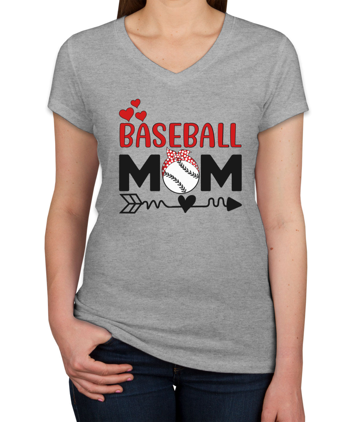 Baseball Mom Women's V Neck T-shirt