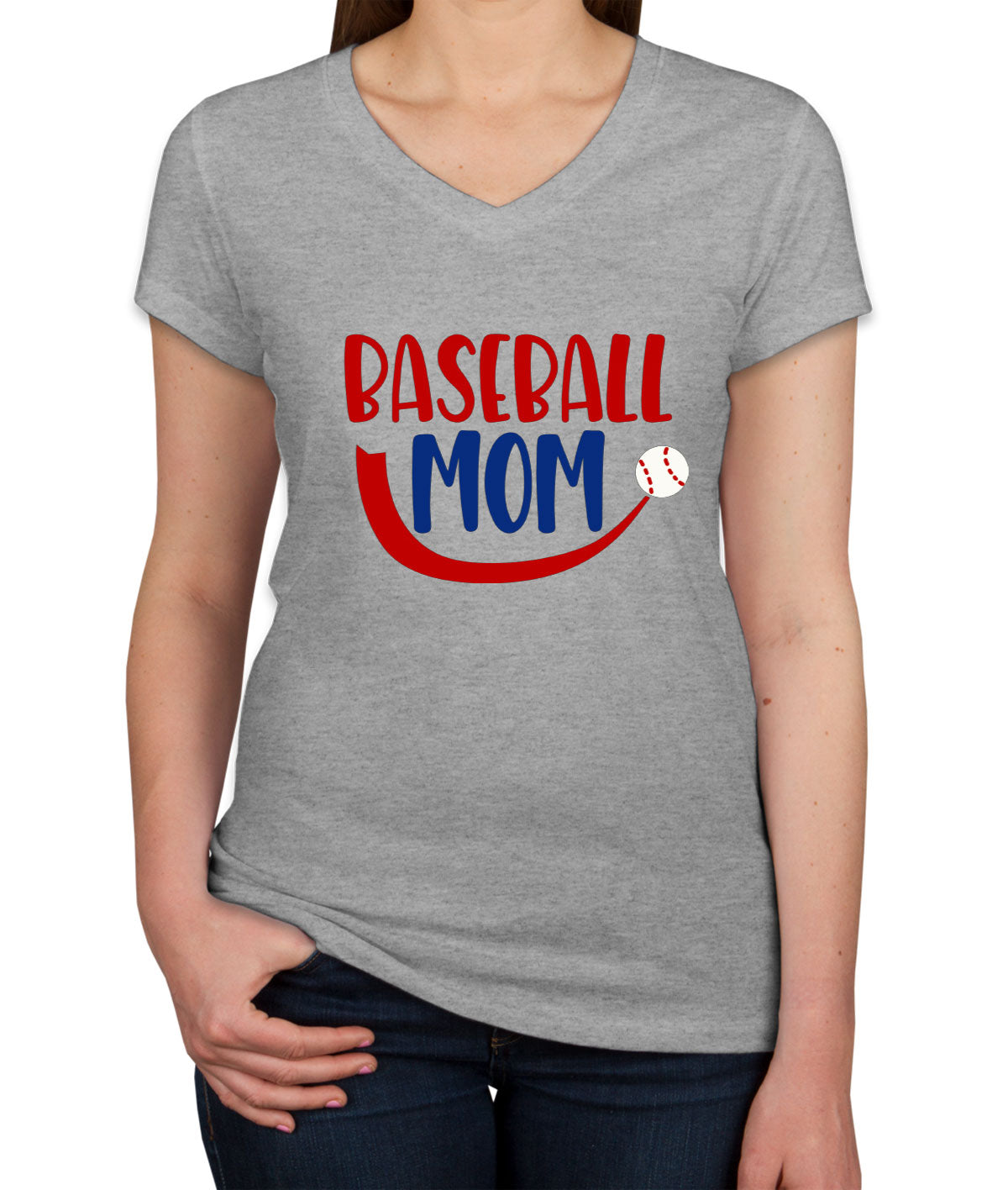 Baseball Mom Women's V Neck T-shirt