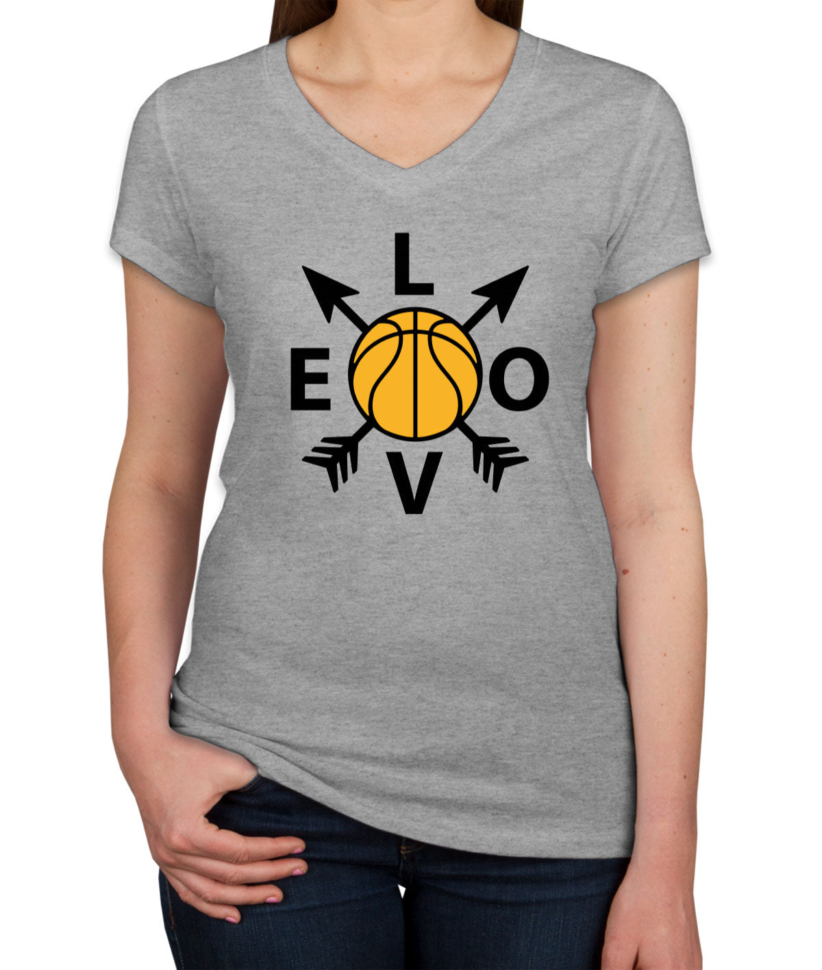 Basketball Love Women's V Neck T-shirt